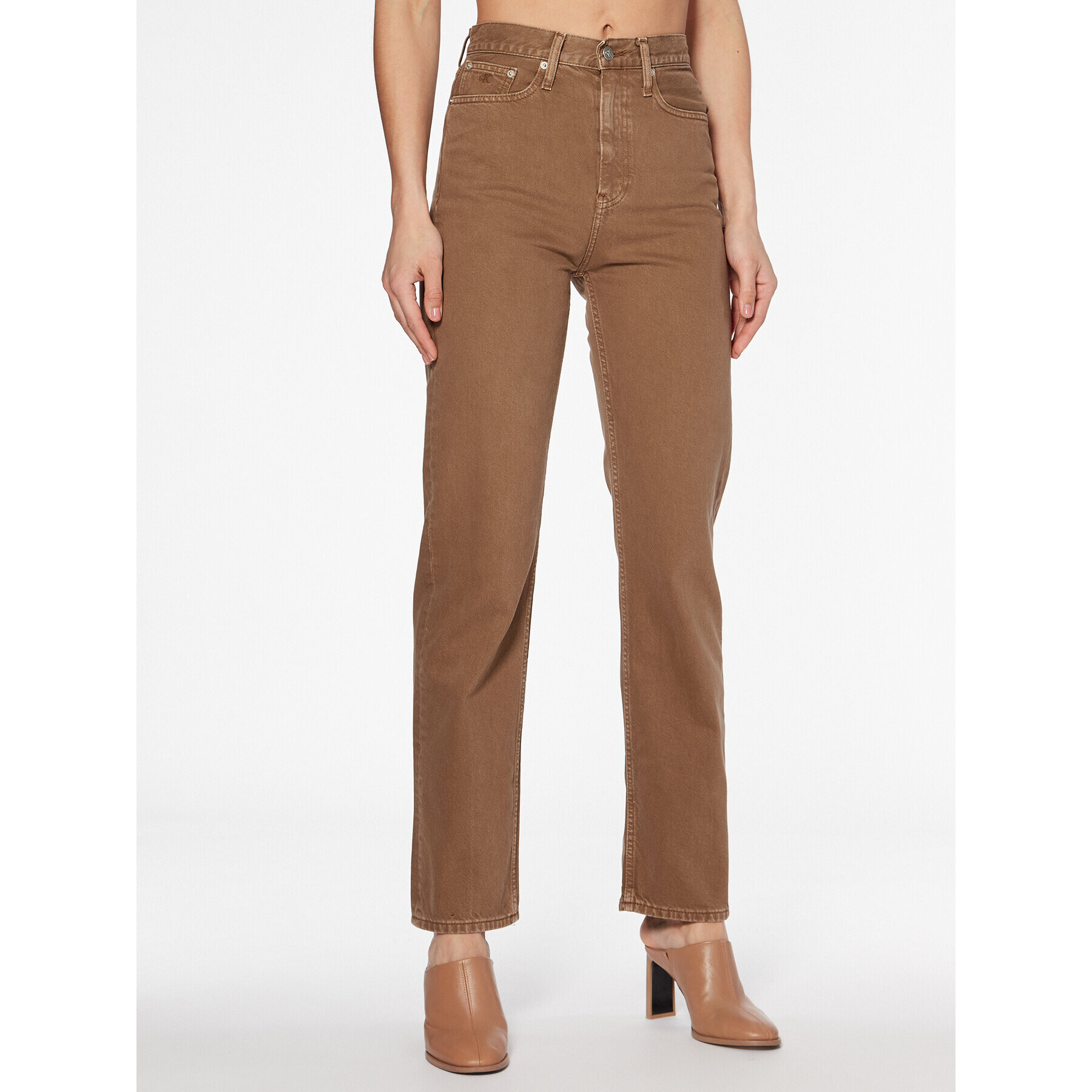 Calvin Klein Jeans Дънки J20J220609 Кафяв Regular Fit - Pepit.bg
