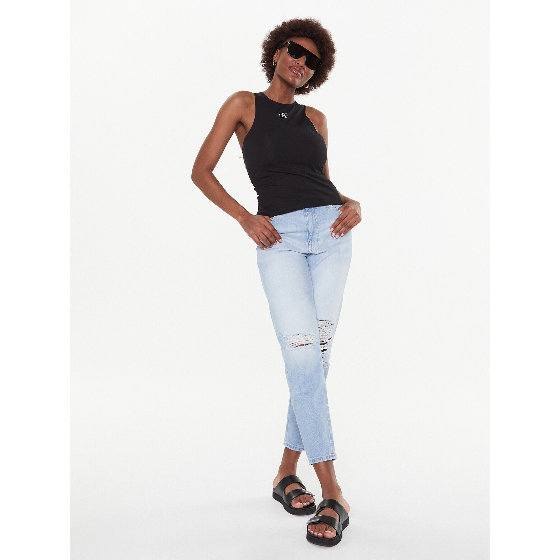 Calvin Klein Jeans Дънки J20J220610 Син Mom Fit - Pepit.bg