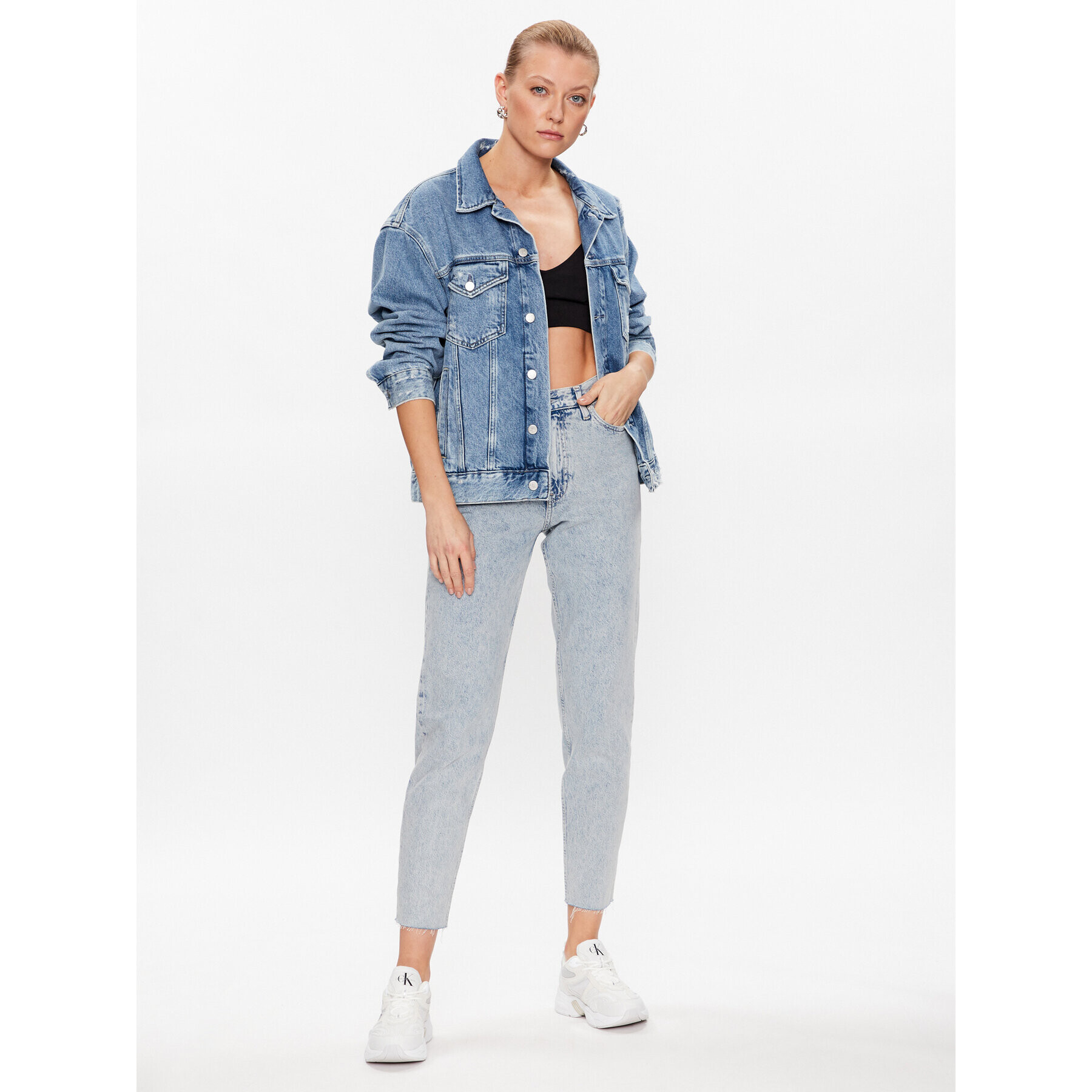 Calvin Klein Jeans Дънки J20J221255 Син Mom Fit - Pepit.bg