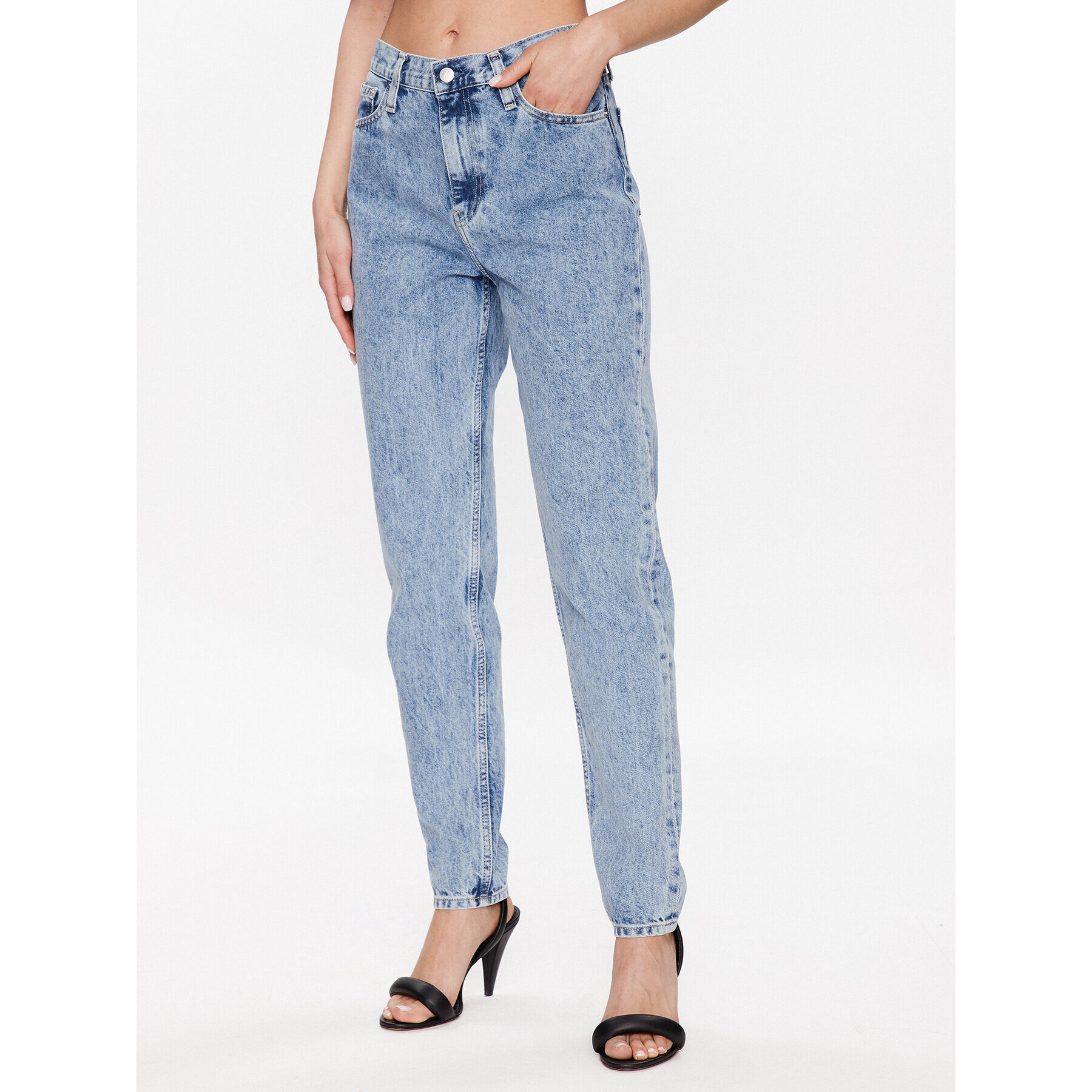 Calvin Klein Jeans Дънки J20J221443 Син Mom Fit - Pepit.bg