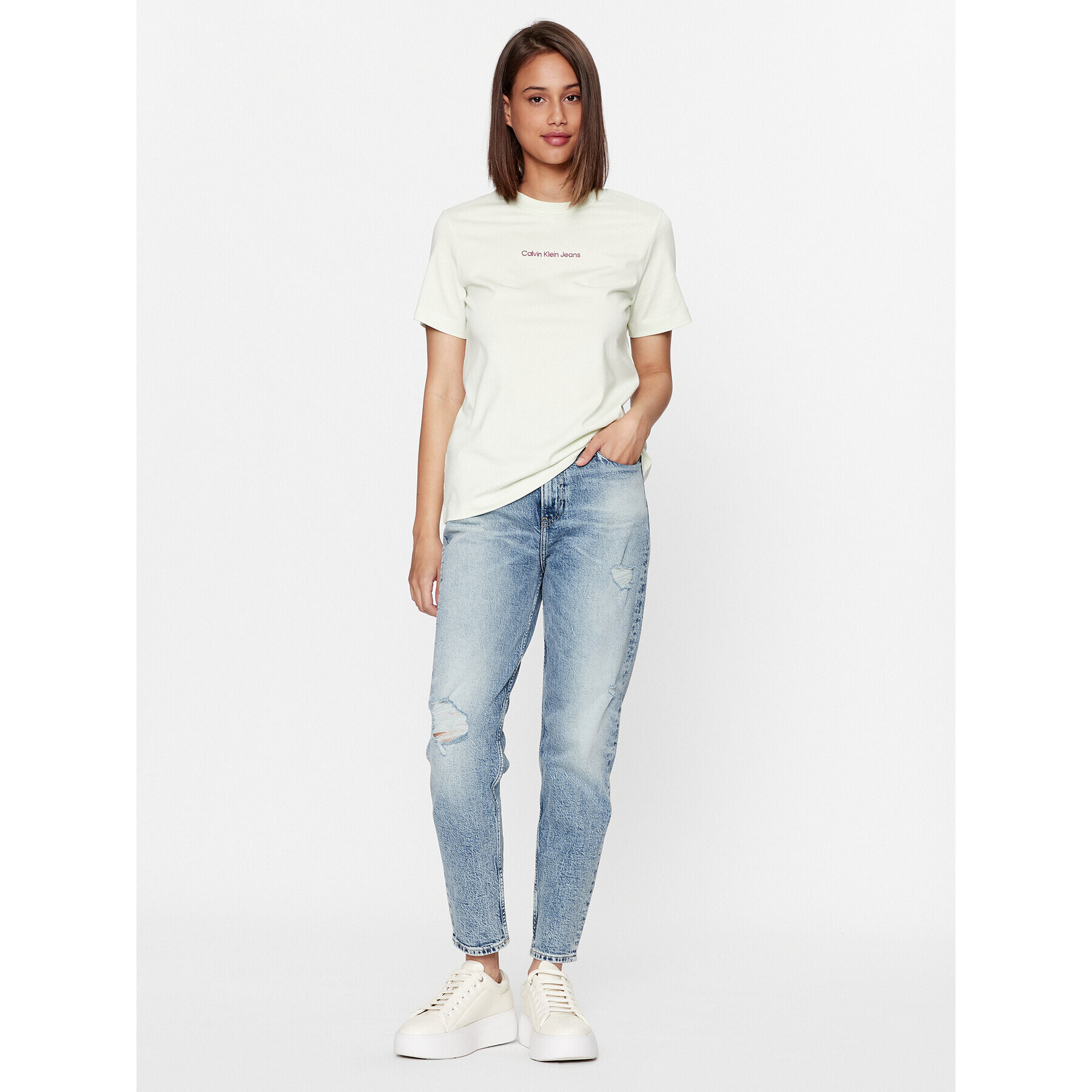 Calvin Klein Jeans Дънки J20J221790 Син Mom Fit - Pepit.bg