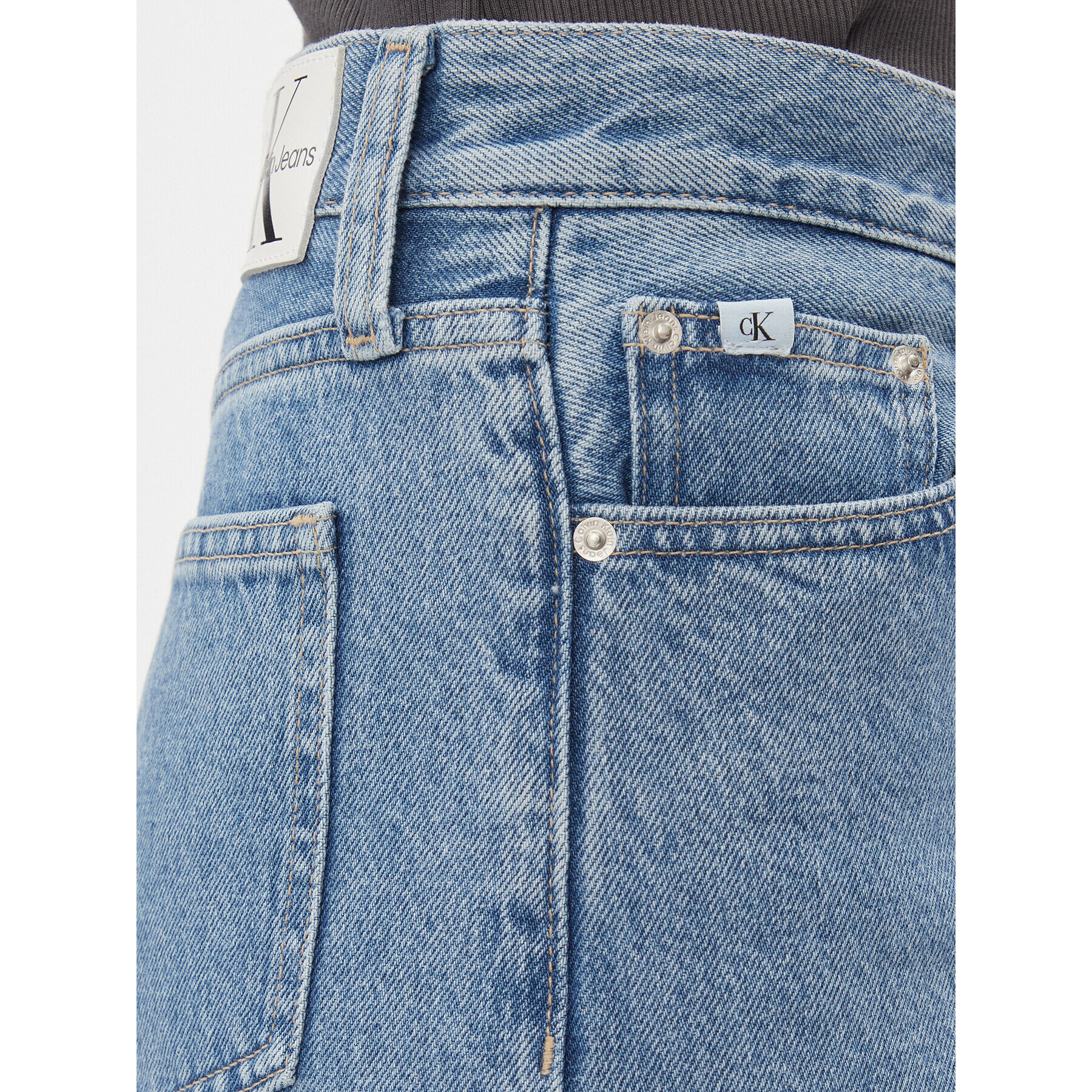 Calvin Klein Jeans Дънки J20J222138 Син Straight Fit - Pepit.bg