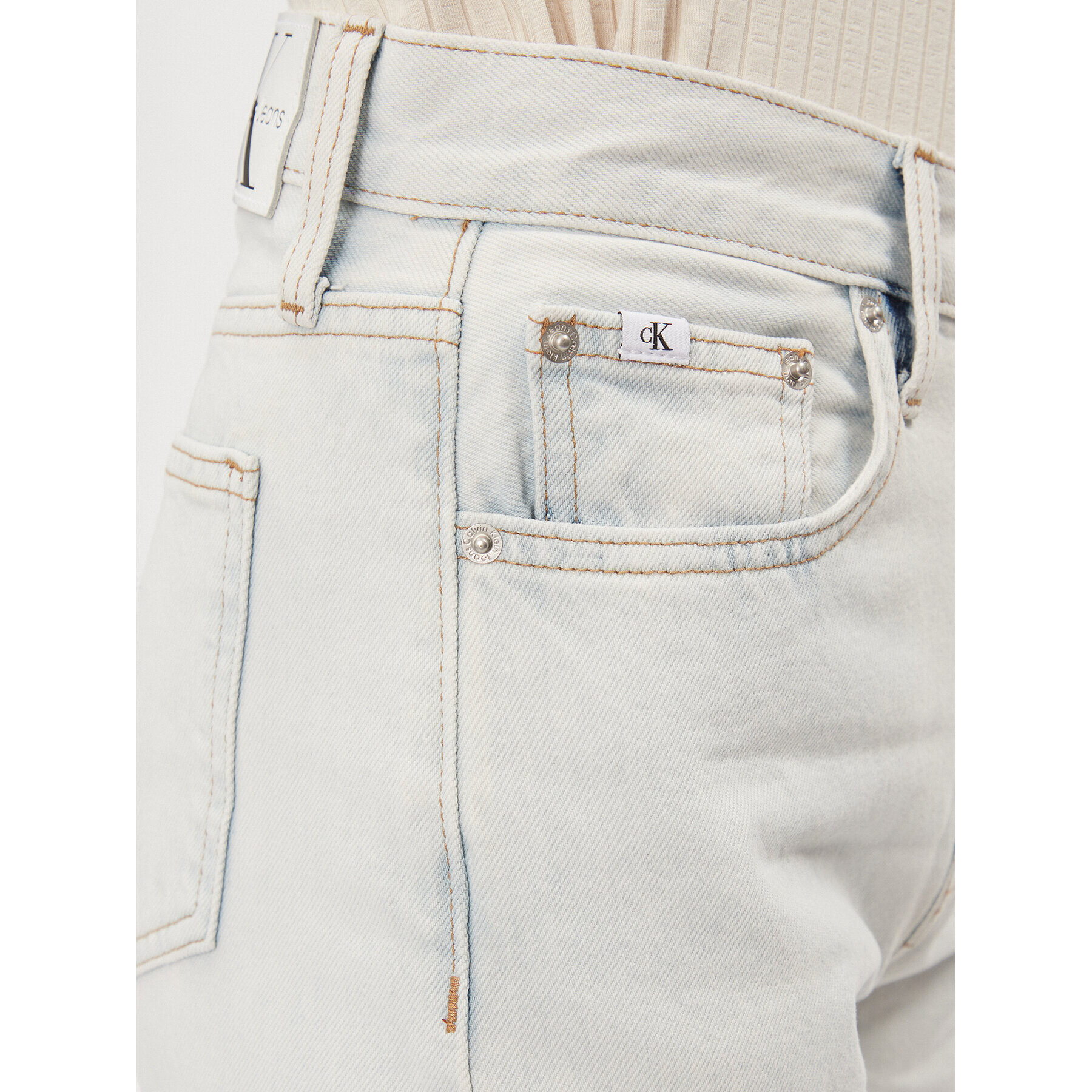 Calvin Klein Jeans Дънки J20J222139 Син Straight Fit - Pepit.bg
