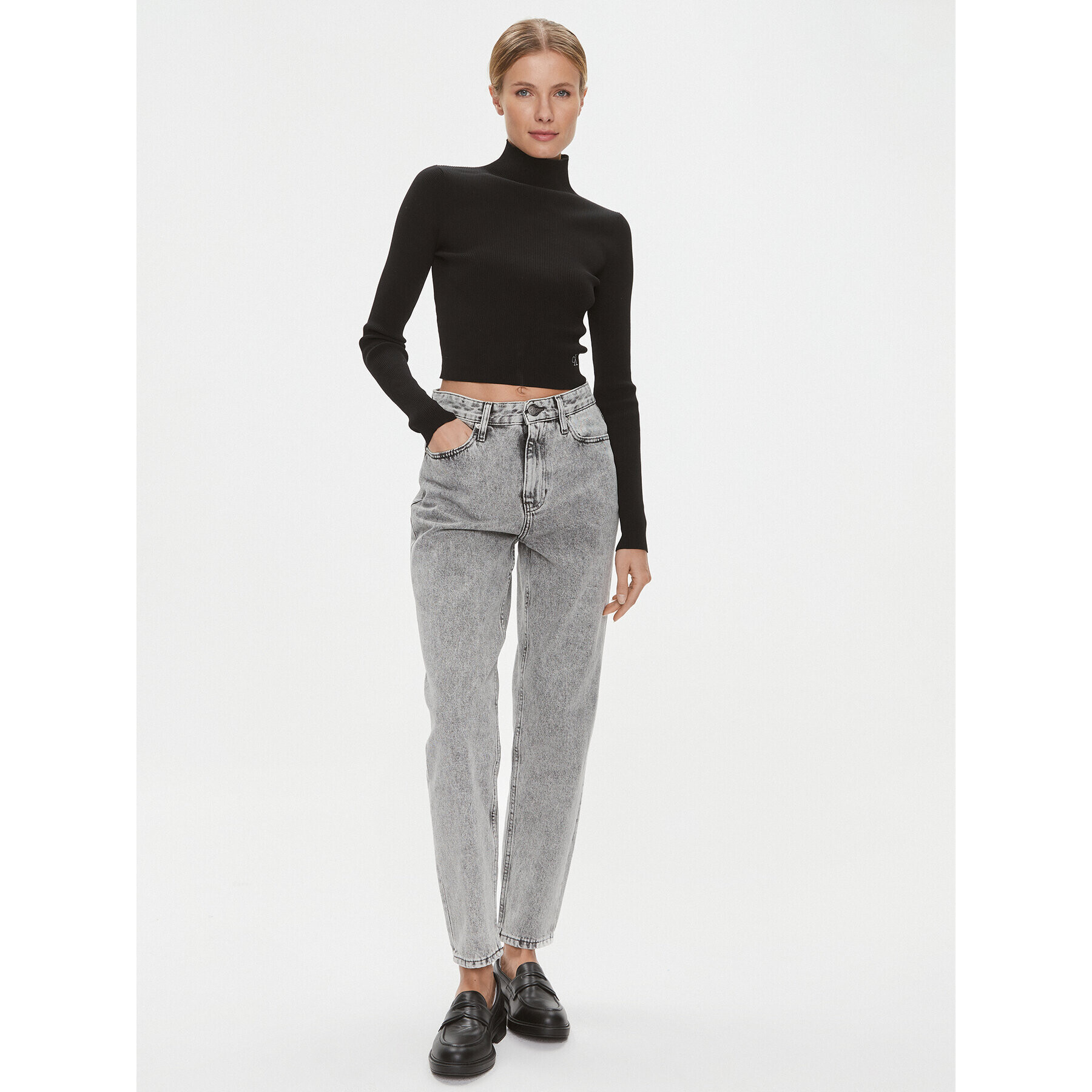 Calvin Klein Jeans Дънки J20J222152 Сив Mom Fit - Pepit.bg