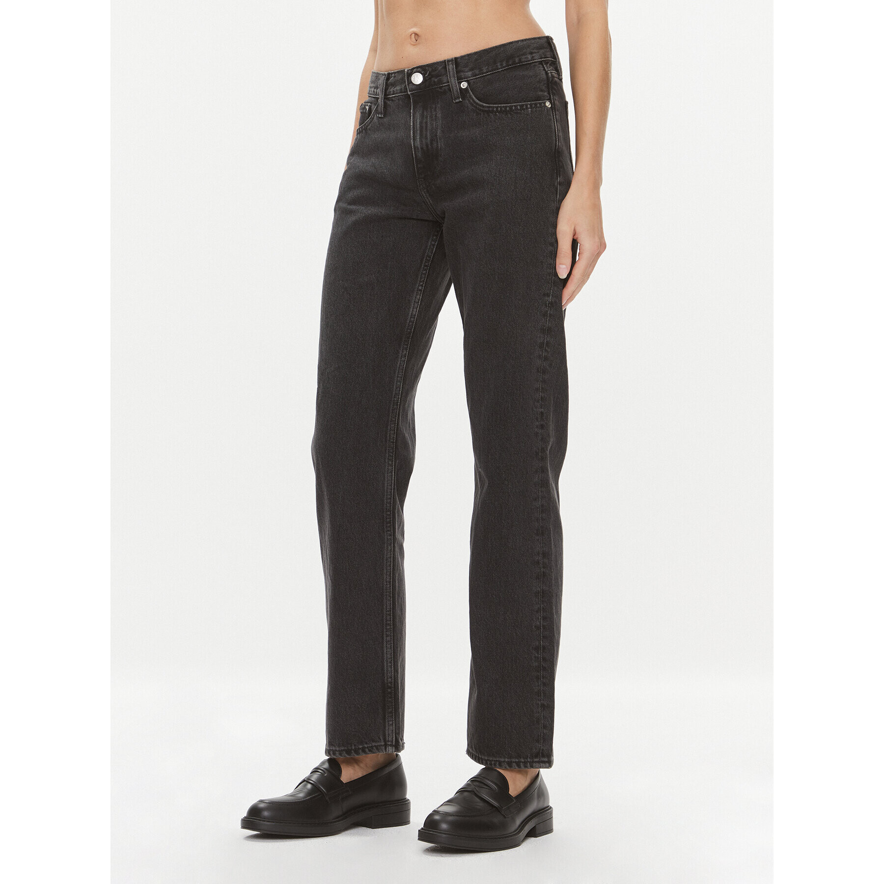 Calvin Klein Jeans Дънки J20J222434 Черен Straight Fit - Pepit.bg