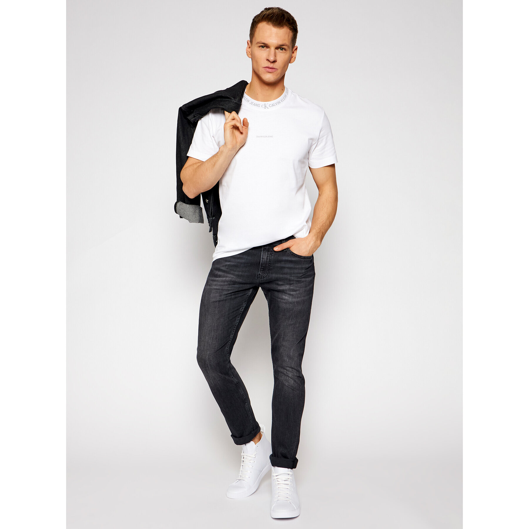 Calvin Klein Jeans Дънки J30J315566 Черен Slim Fit - Pepit.bg