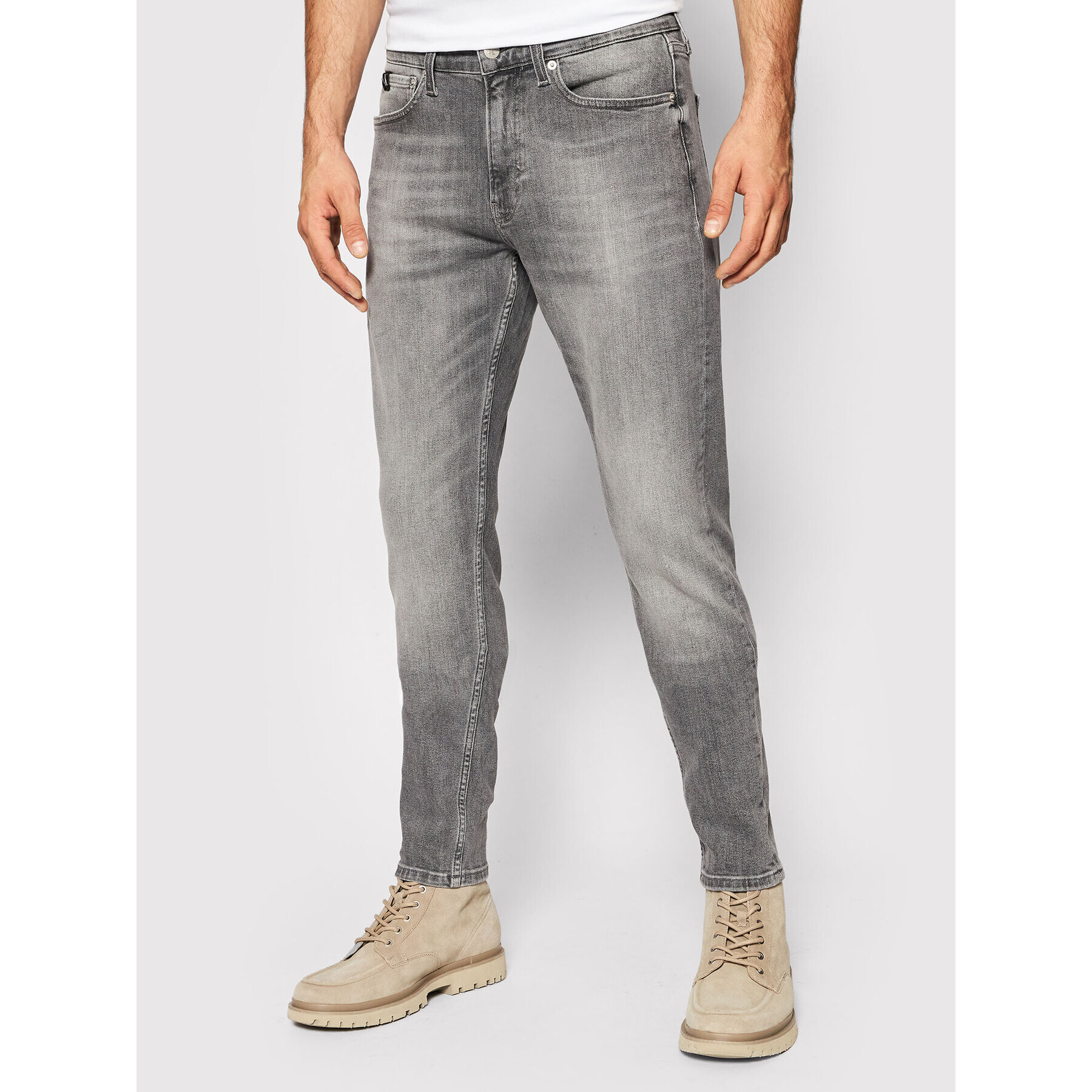 Calvin Klein Jeans Дънки J30J318887 Сив Slim Fit - Pepit.bg