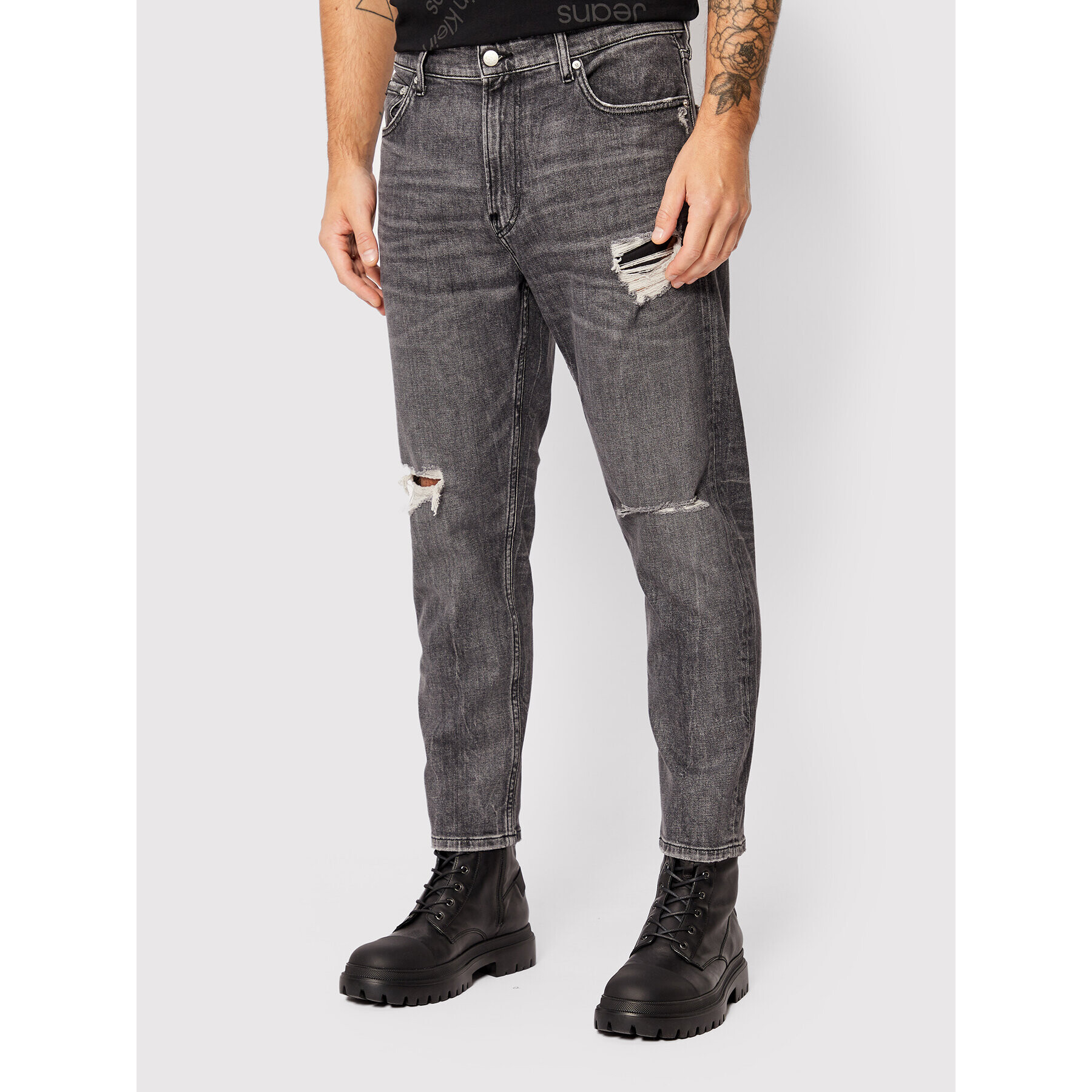 Calvin Klein Jeans Дънки J30J320444 Сив Regular Fit - Pepit.bg