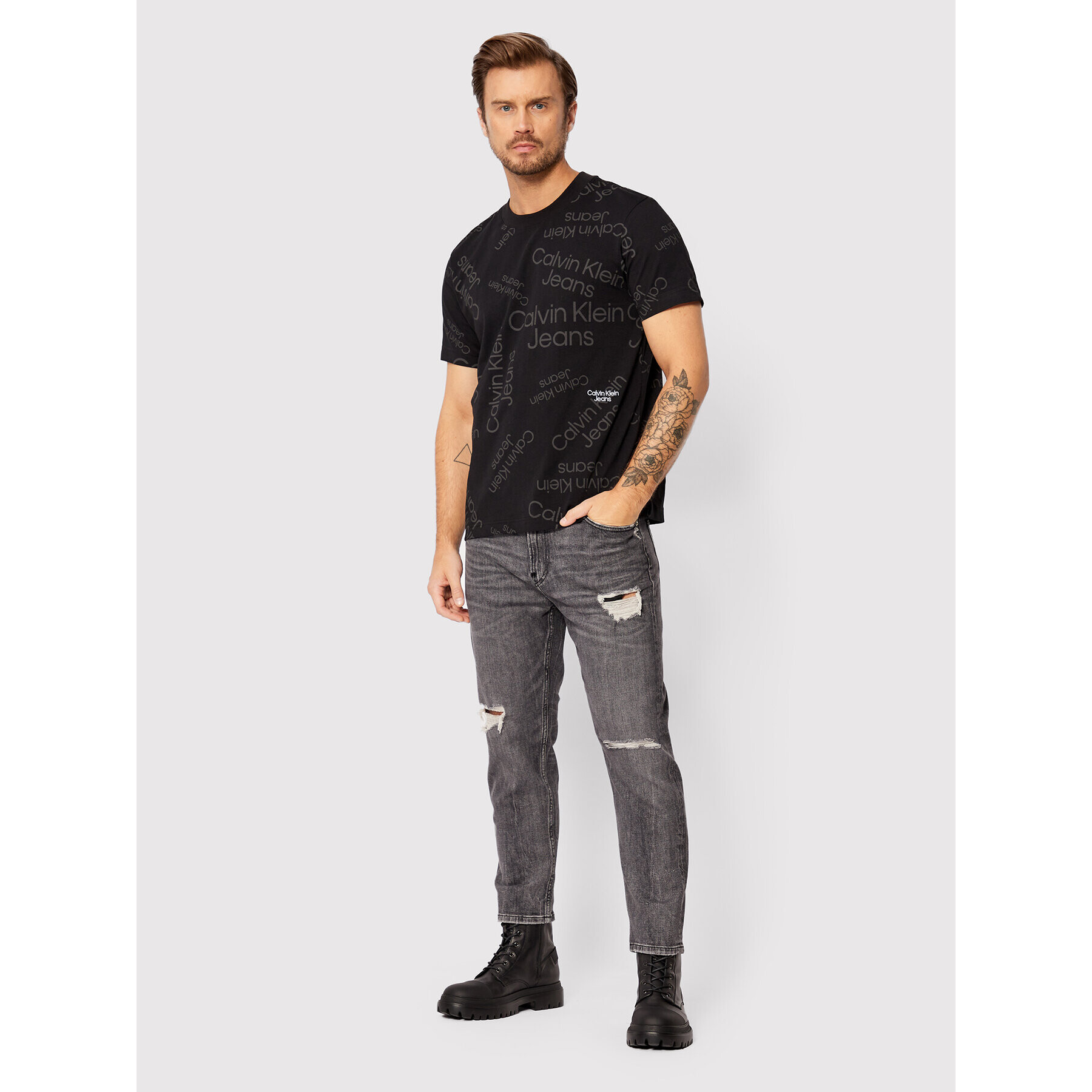 Calvin Klein Jeans Дънки J30J320444 Сив Regular Fit - Pepit.bg