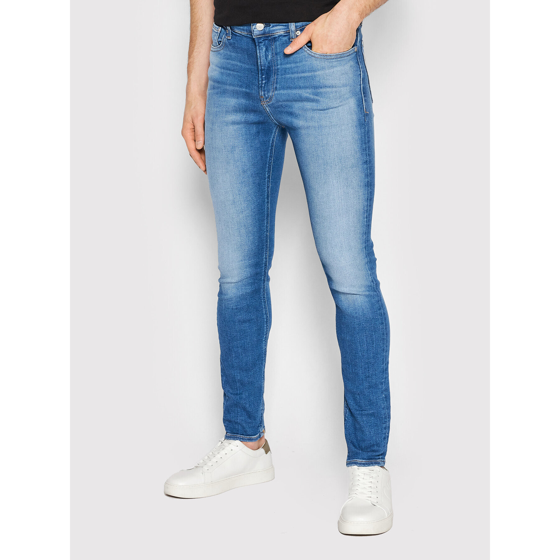 Calvin Klein Jeans Дънки J30J320461 Син Super Skinny Fit - Pepit.bg