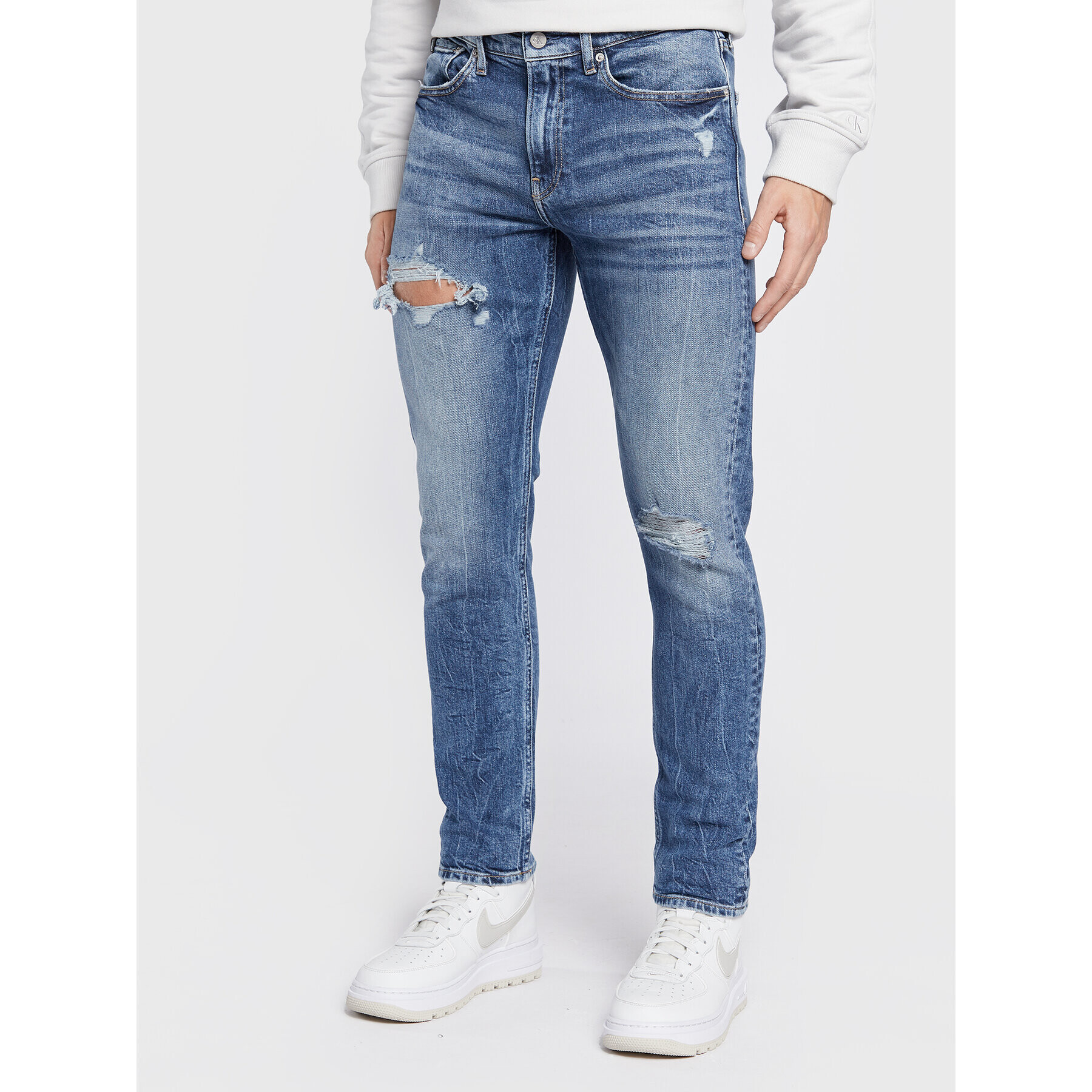 Calvin Klein Jeans Дънки J30J321284 Тъмносин Slim Taper Fit - Pepit.bg