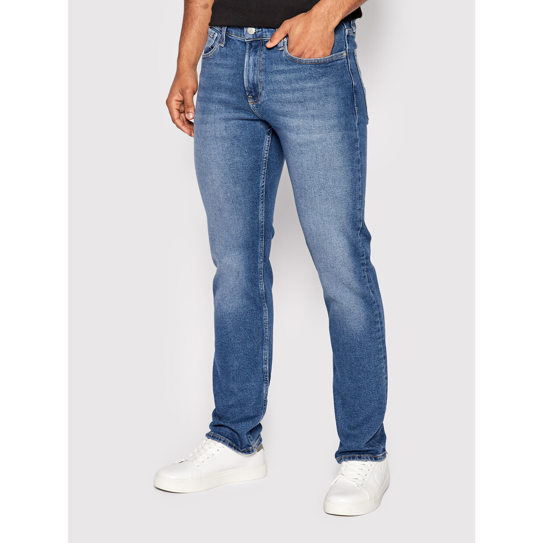 Calvin Klein Jeans Дънки J30J321607 Син Straight Fit - Pepit.bg