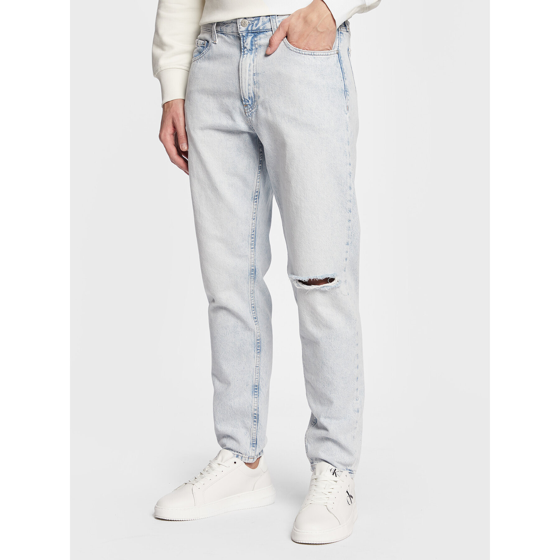 Calvin Klein Jeans Дънки J30J322404 Син Tapered Fit - Pepit.bg