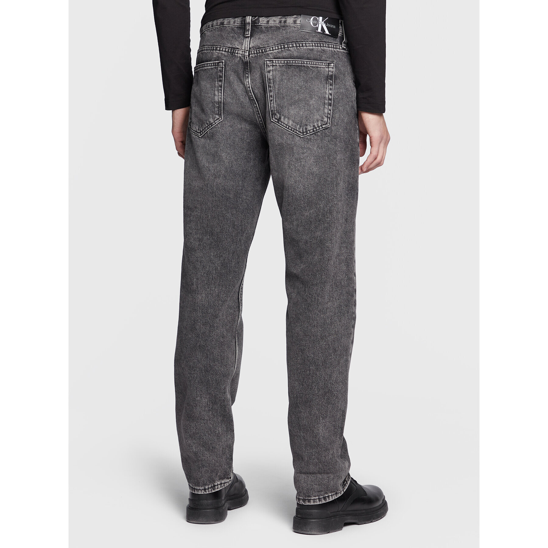 Calvin Klein Jeans Дънки J30J322415 Сив Straight Fit - Pepit.bg