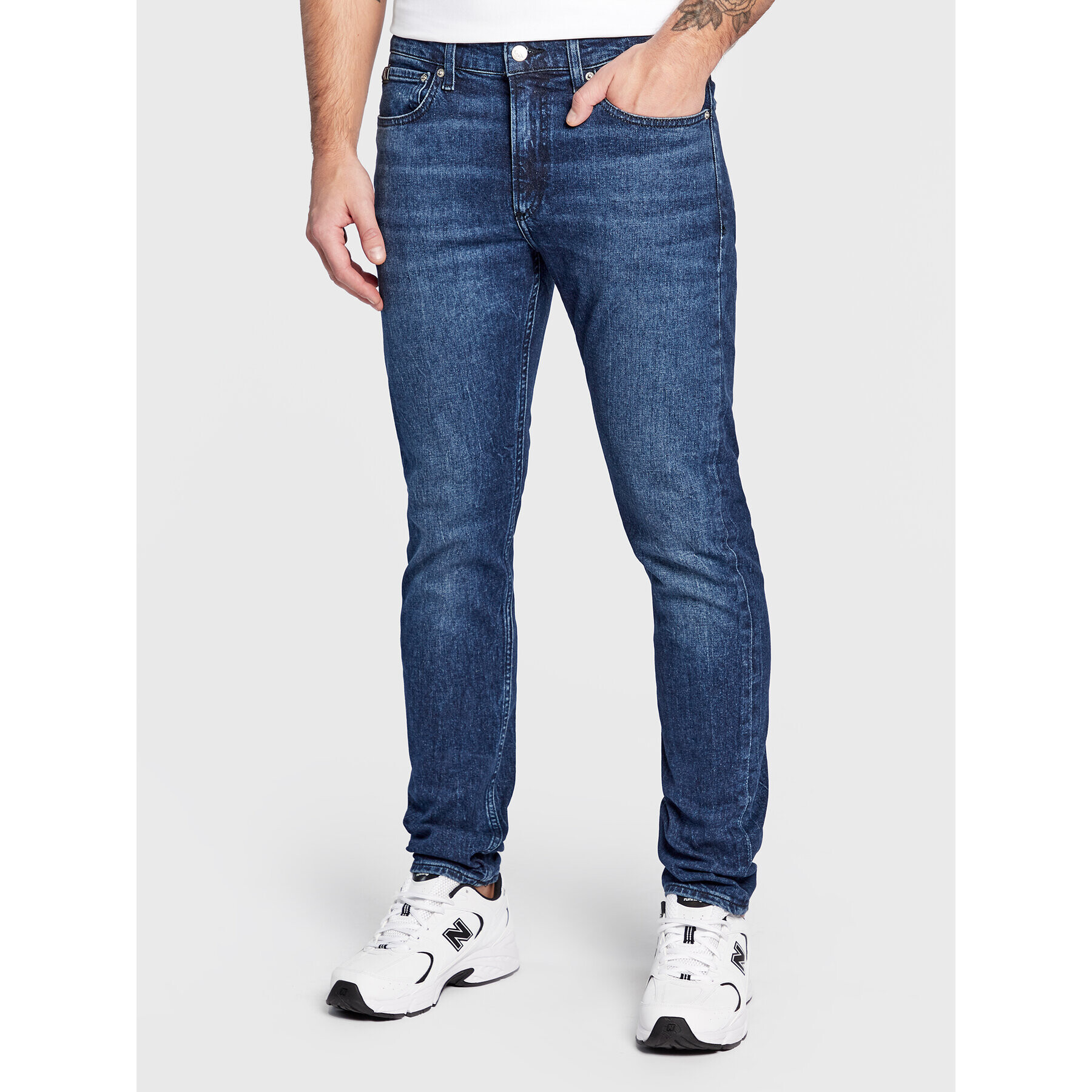 Calvin Klein Jeans Дънки J30J322434 Син Slim Taper Fit - Pepit.bg