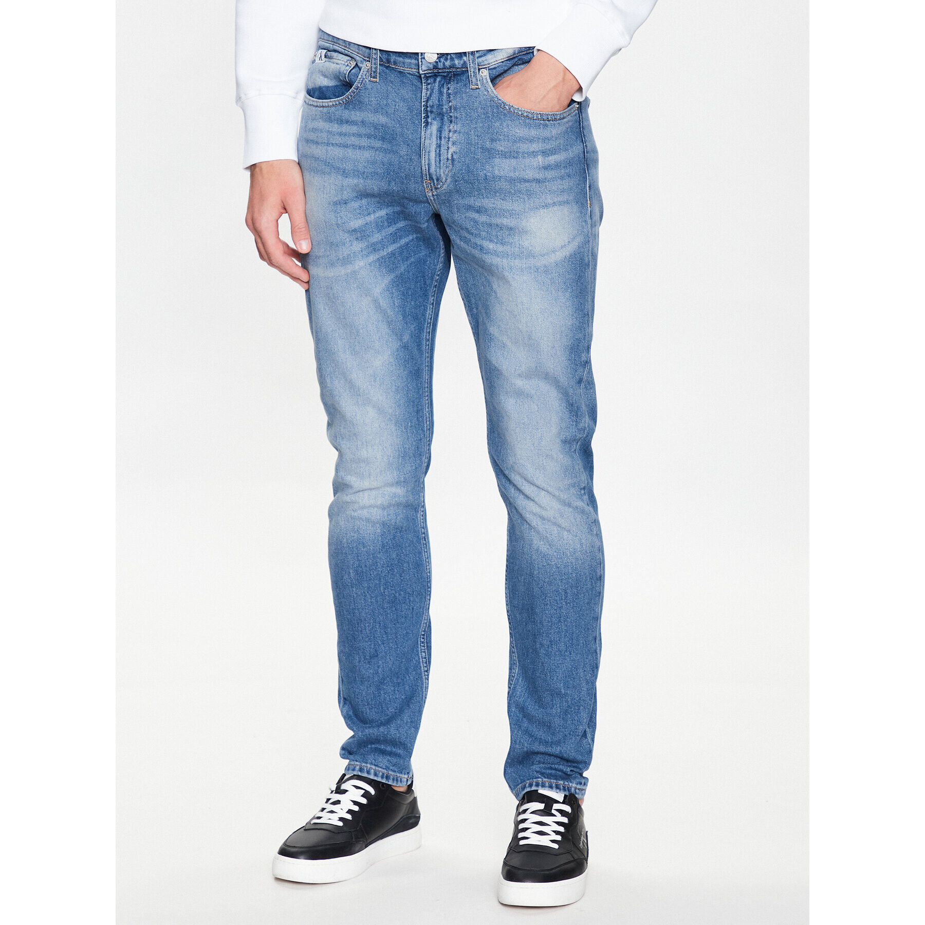 Calvin Klein Jeans Дънки J30J322796 Син Slim Taper Fit - Pepit.bg