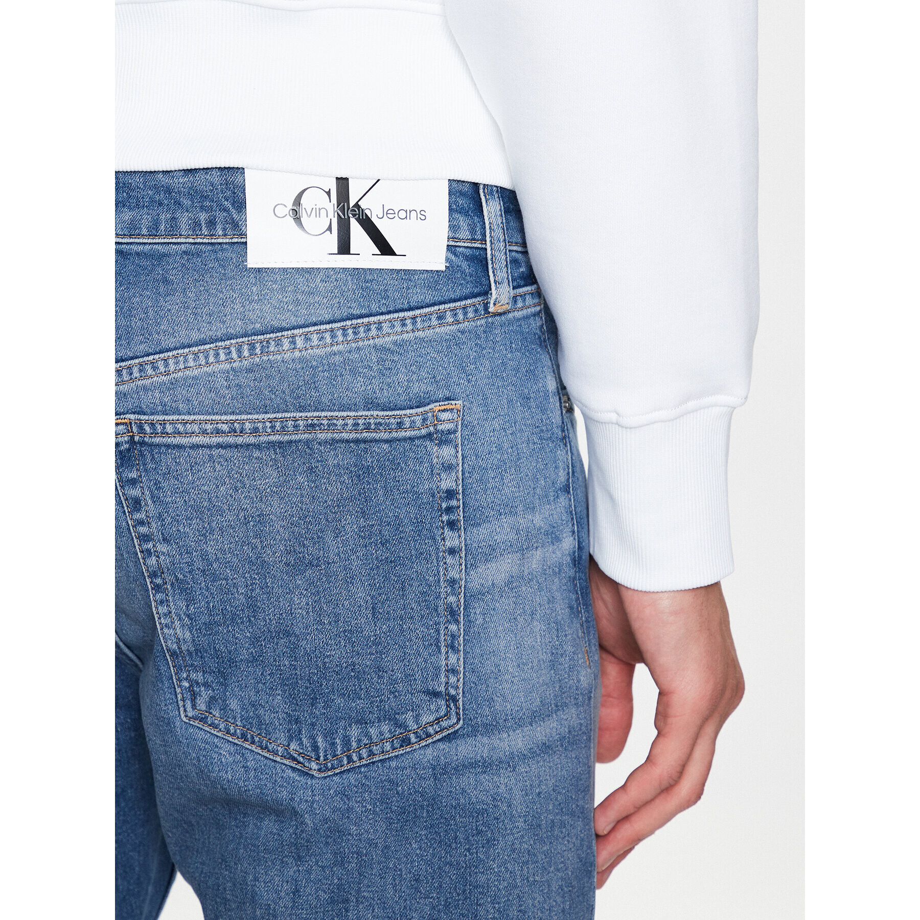 Calvin Klein Jeans Дънки J30J322796 Син Slim Taper Fit - Pepit.bg