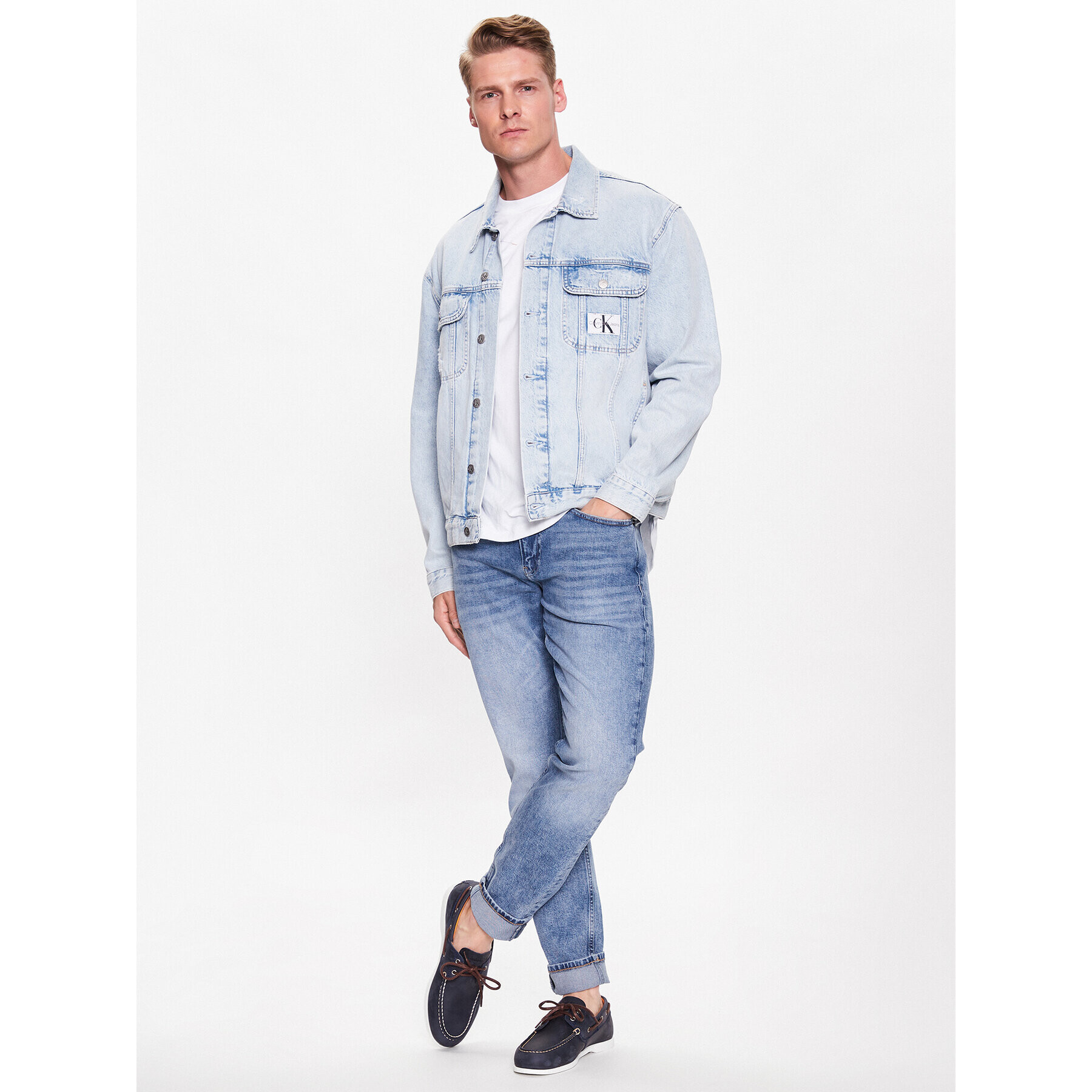 Calvin Klein Jeans Дънки J30J322802 Син Slim Fit - Pepit.bg
