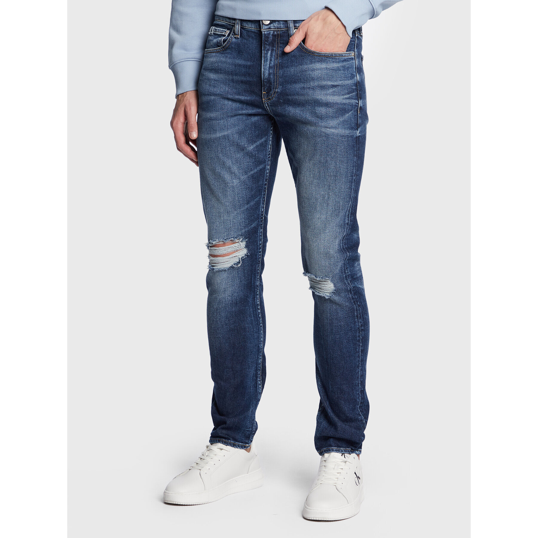 Calvin Klein Jeans Дънки J30J322803 Син Slim Taper Fit - Pepit.bg