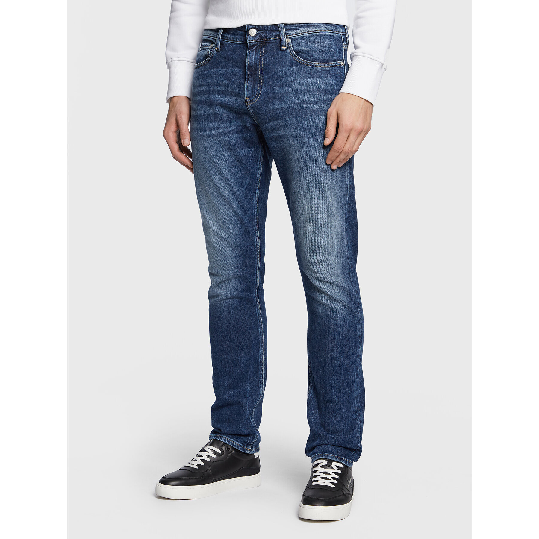 Calvin Klein Jeans Дънки J30J322804 Син Slim Fit - Pepit.bg