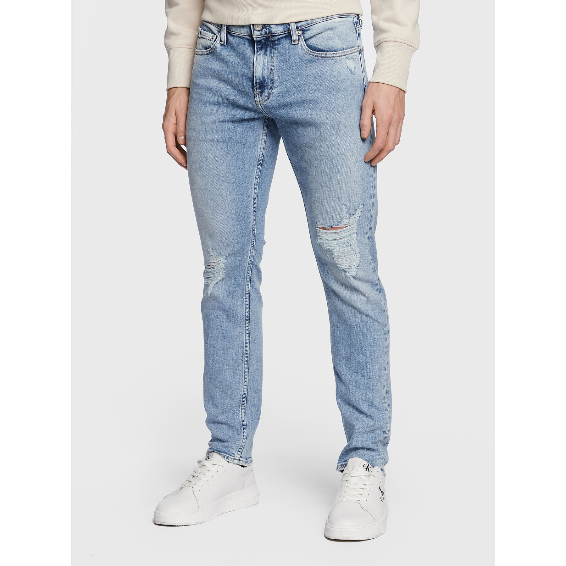 Calvin Klein Jeans Дънки J30J322808 Син Slim Fit - Pepit.bg