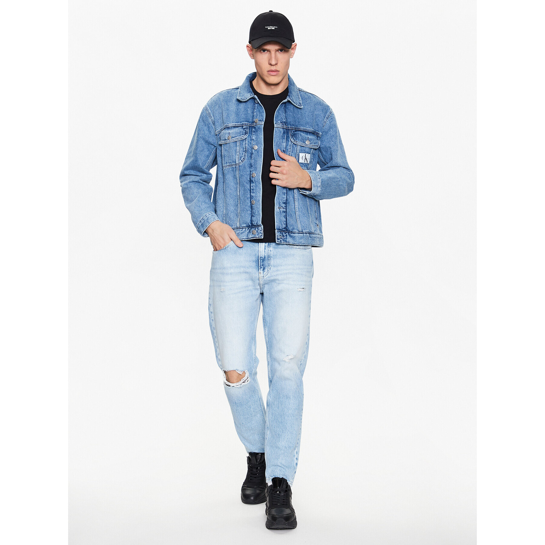Calvin Klein Jeans Дънки J30J322815 Син Taper Fit - Pepit.bg
