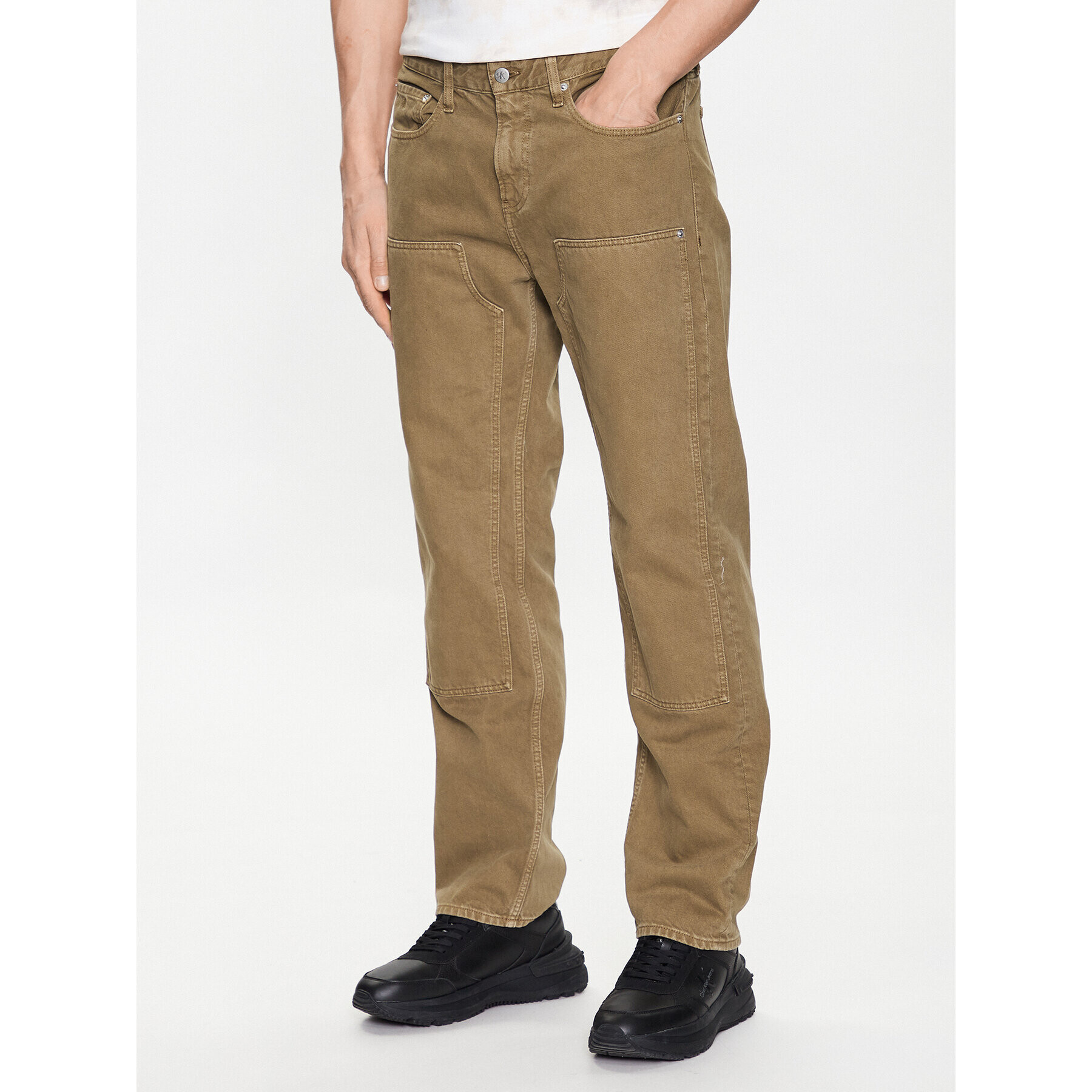 Calvin Klein Jeans Дънки J30J322820 Кафяв Regular Fit - Pepit.bg