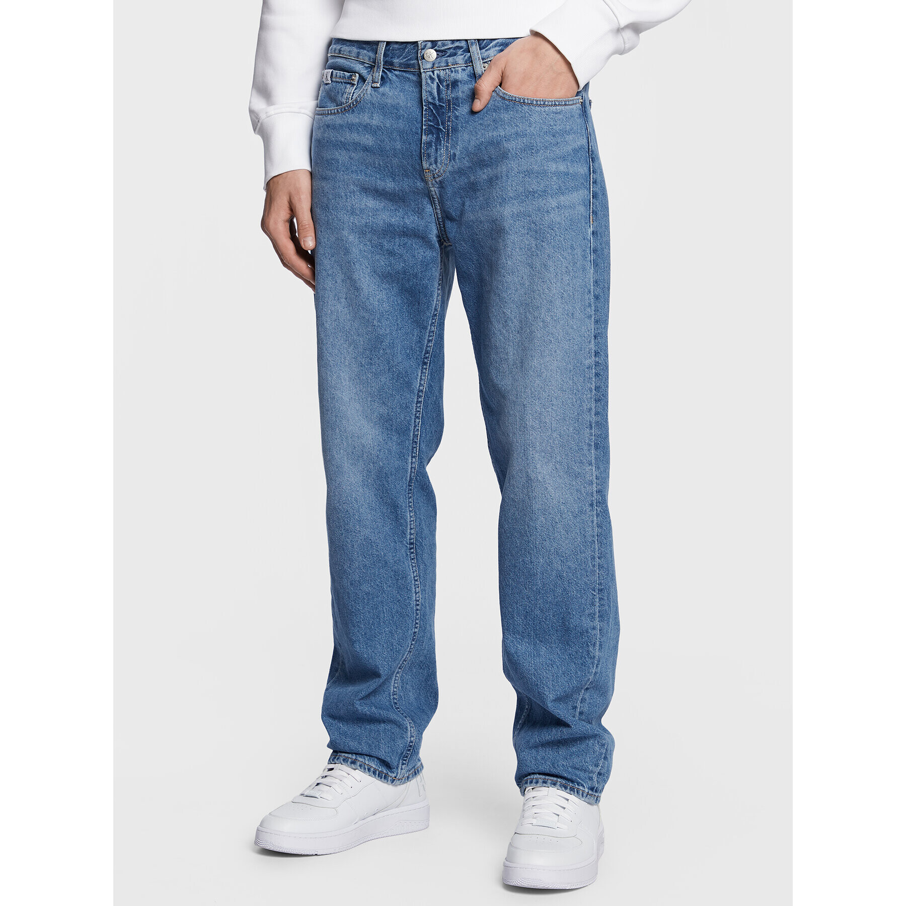 Calvin Klein Jeans Дънки J30J323069 Син Straight Fit - Pepit.bg