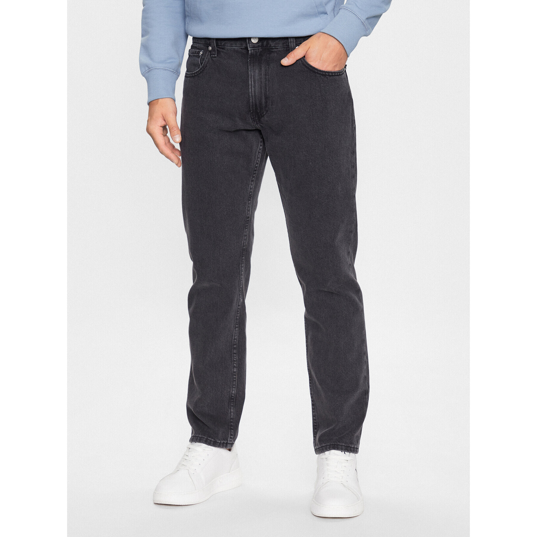 Calvin Klein Jeans Дънки J30J323336 Черен Straight Fit - Pepit.bg