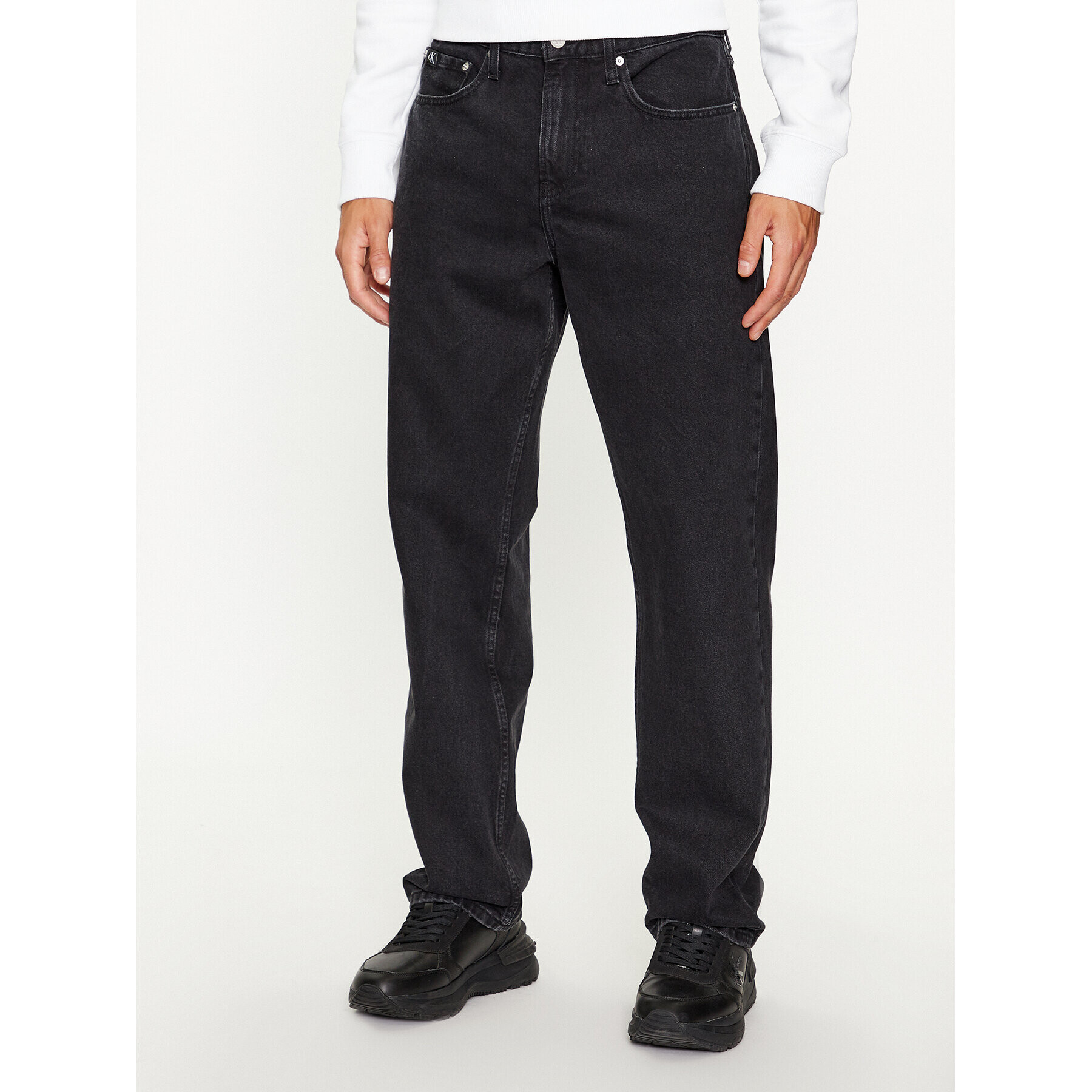 Calvin Klein Jeans Дънки J30J323890 Черен Straight Fit - Pepit.bg