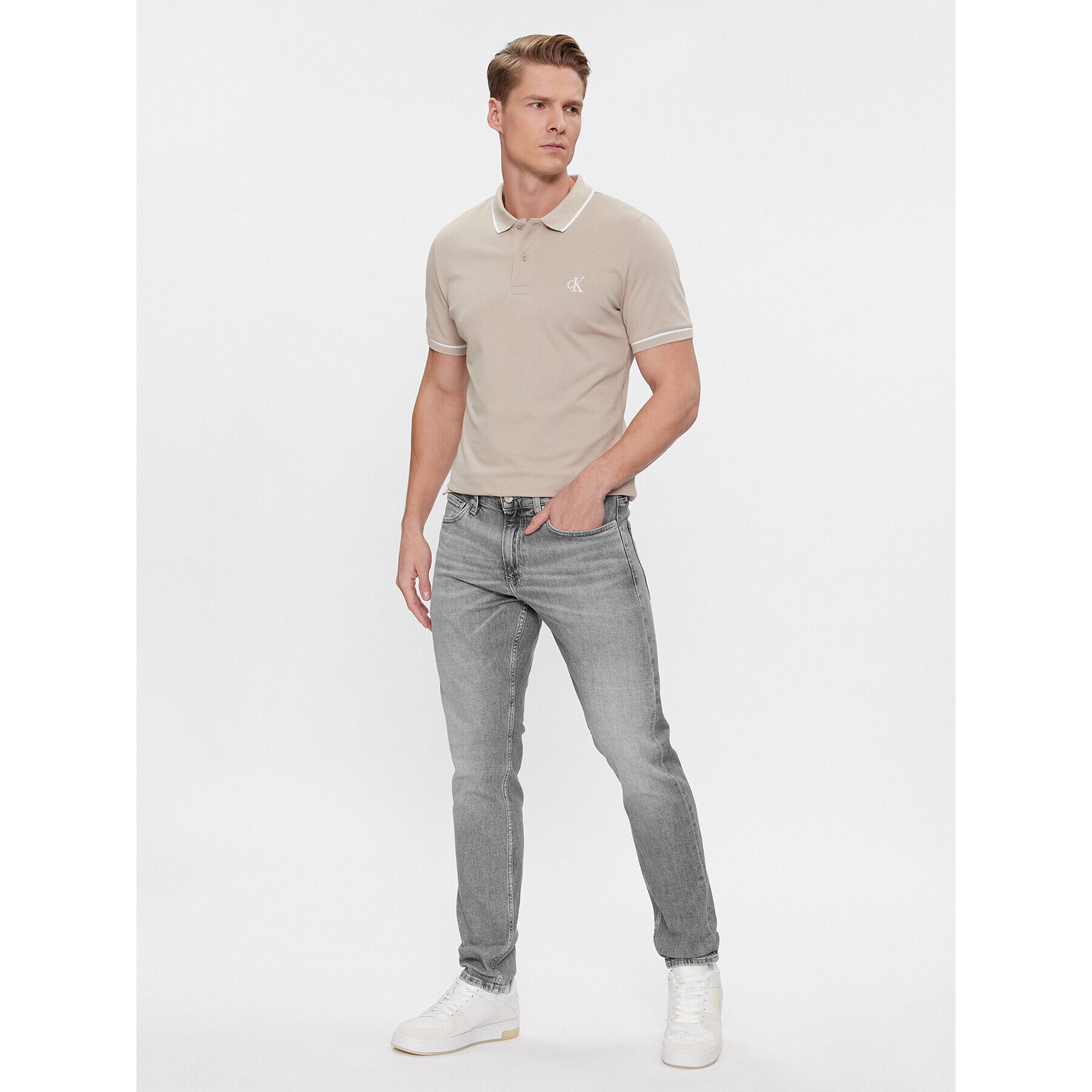 Calvin Klein Jeans Дънки J30J324191 Сив Slim Fit - Pepit.bg