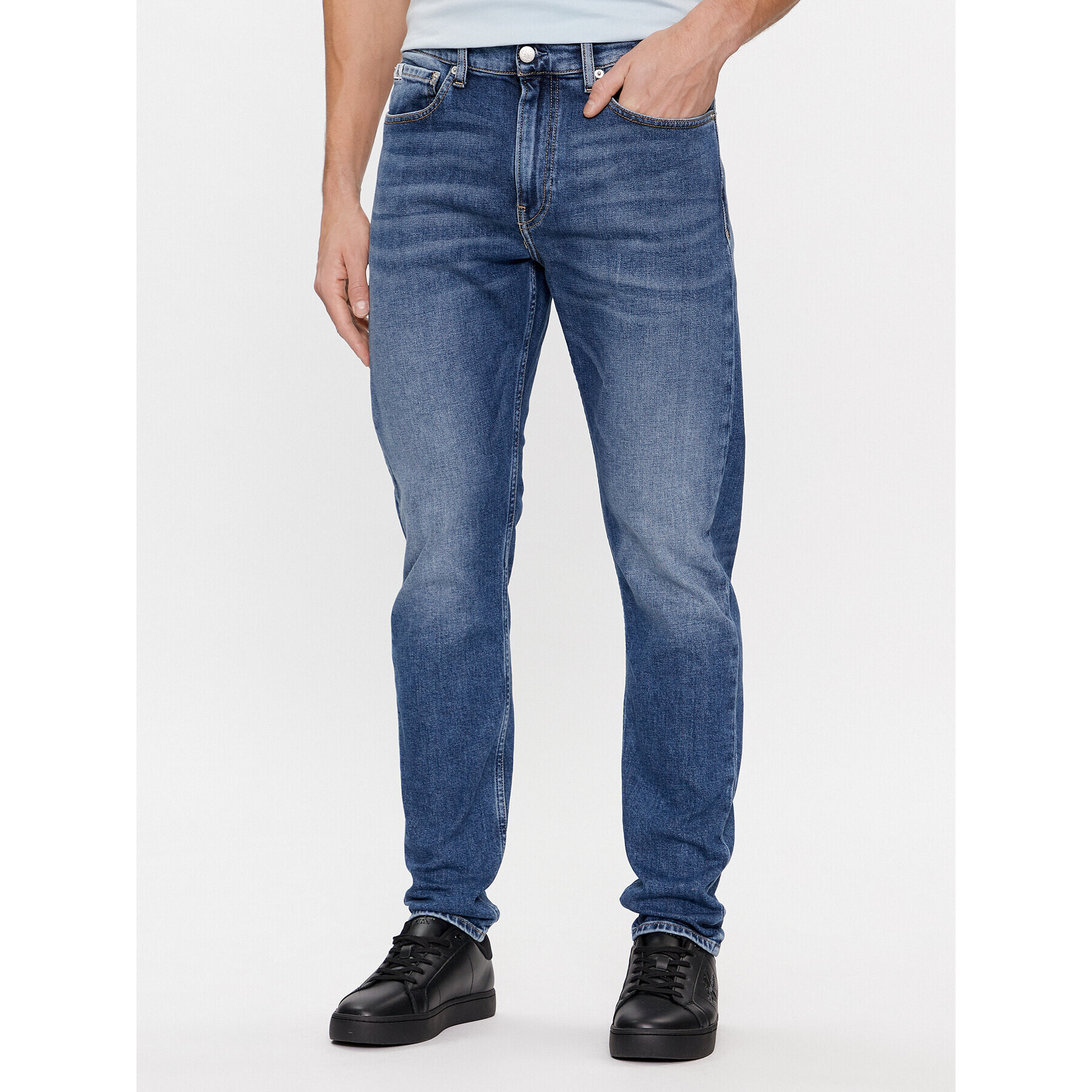 Calvin Klein Jeans Дънки J30J324193 Син Slim Taper Fit - Pepit.bg
