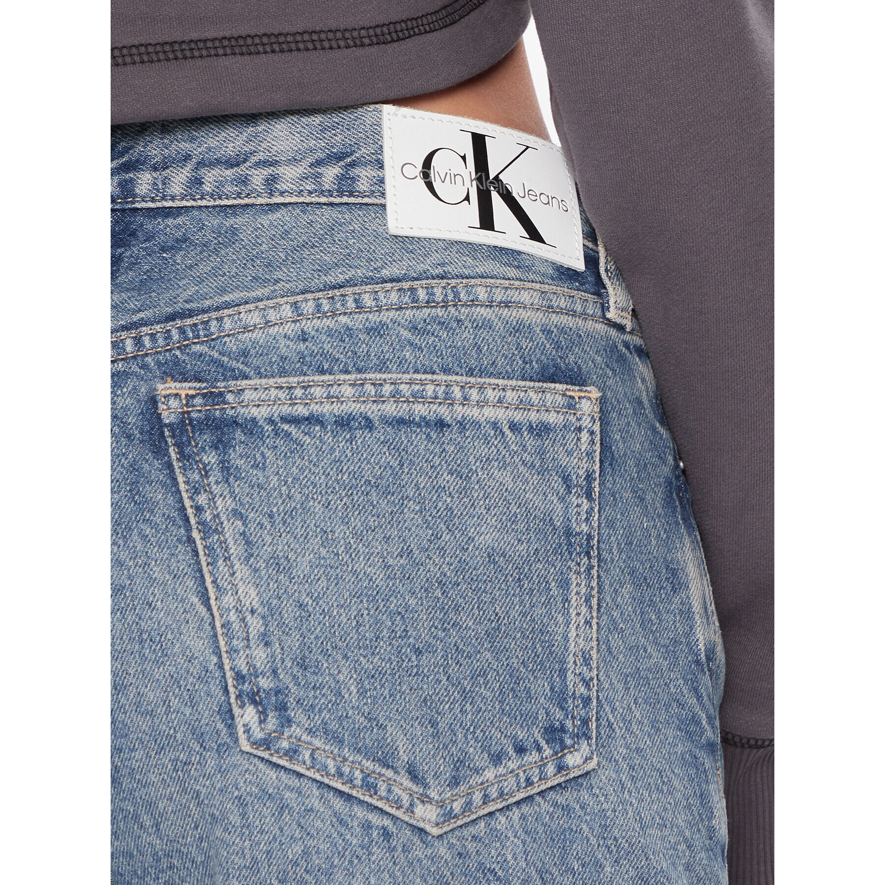 Calvin Klein Jeans Дънки Low Rise Straight J20J222437 Тъмносин Straight Fit - Pepit.bg