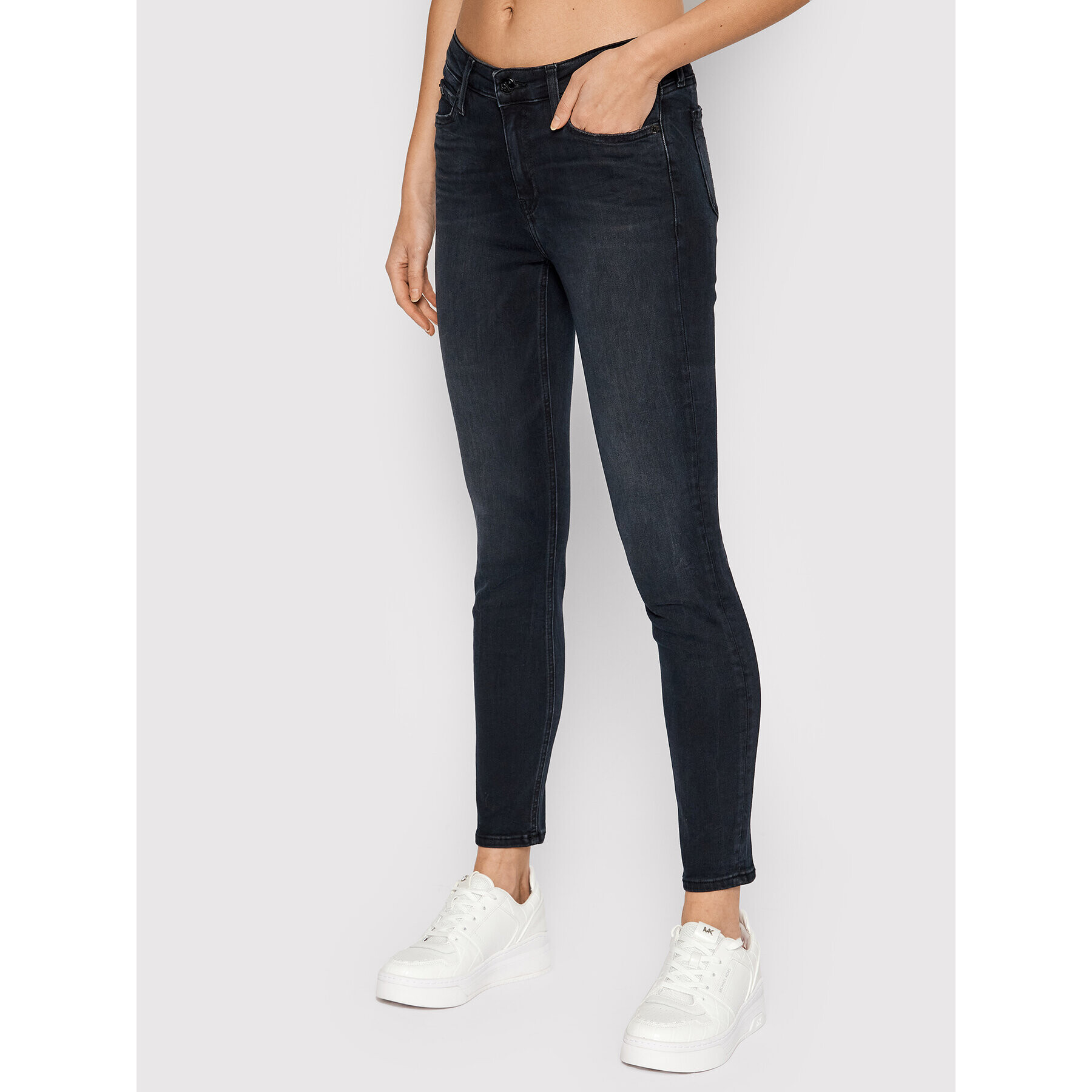 Calvin Klein Jeans Дънки Mid Rise J20J217071 Черен Skinny Fit - Pepit.bg