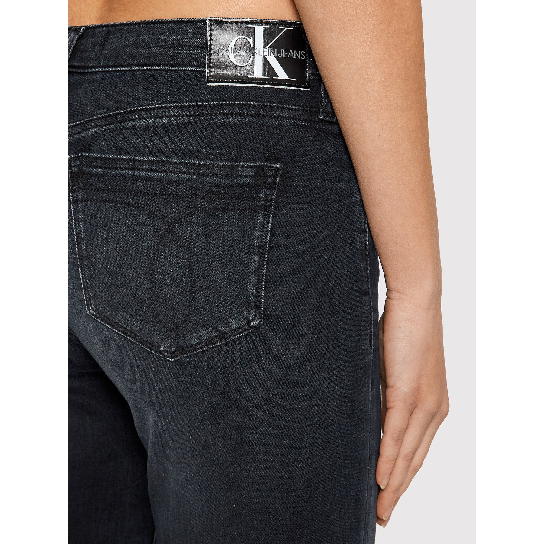 Calvin Klein Jeans Дънки Mid Rise J20J217071 Черен Skinny Fit - Pepit.bg