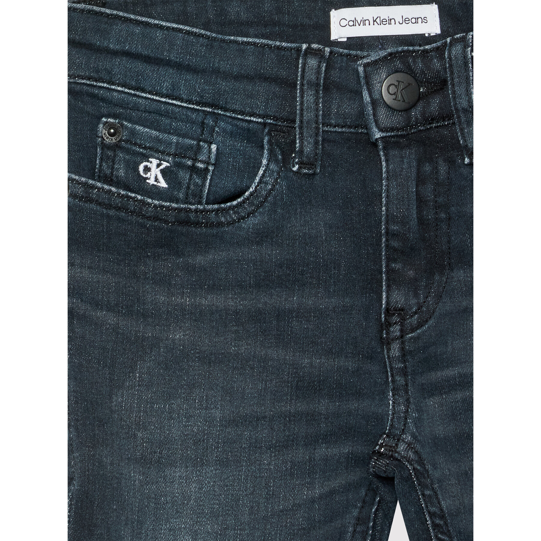 Calvin Klein Jeans Дънки Slim Blue Black IB0IB01078 Тъмносин Slim Fit - Pepit.bg