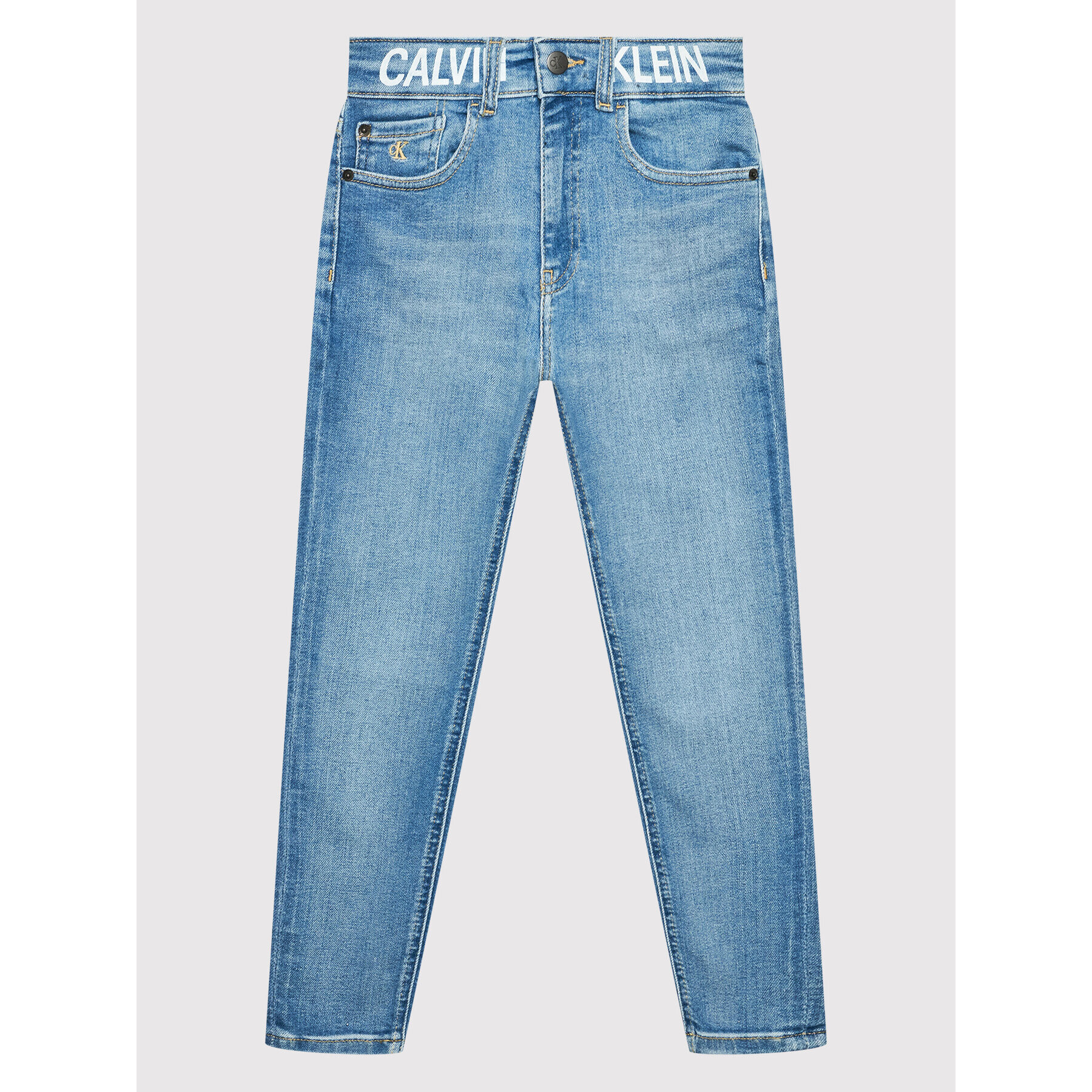 Calvin Klein Jeans Дънки Tapered Logo IB0IB01083 Син Slim Fit - Pepit.bg