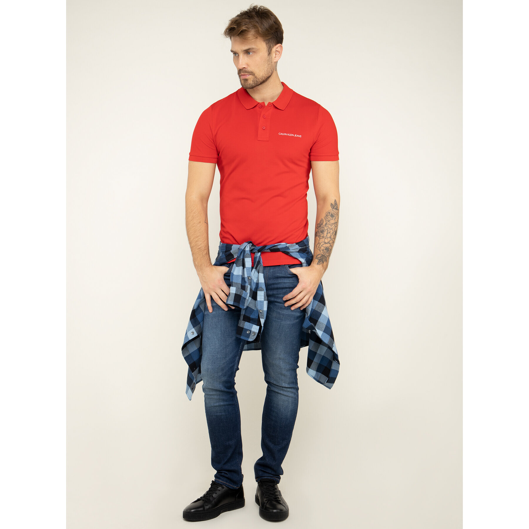 Calvin Klein Jeans Дънки тип Slim Fit J30J313934 Тъмносин Slim Fit - Pepit.bg