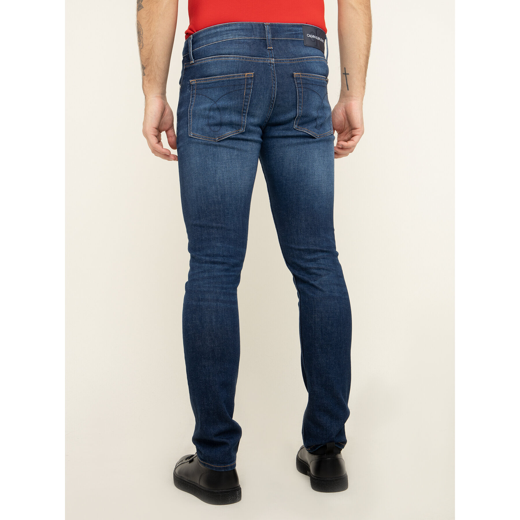 Calvin Klein Jeans Дънки тип Slim Fit J30J313934 Тъмносин Slim Fit - Pepit.bg