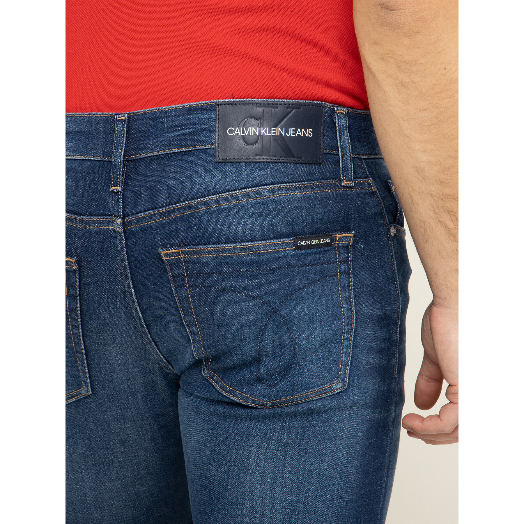 Calvin Klein Jeans Дънки тип Slim Fit J30J313934 Тъмносин Slim Fit - Pepit.bg