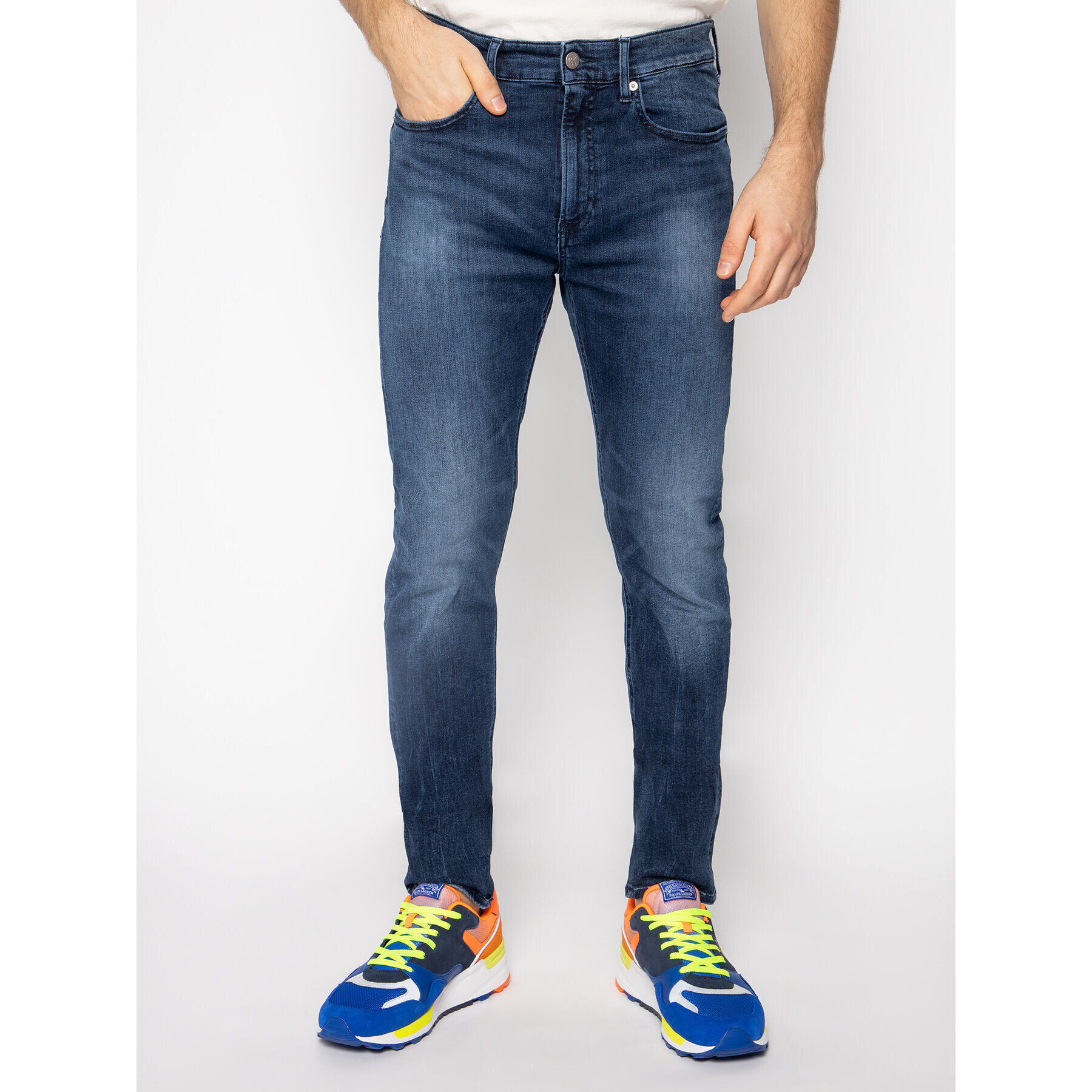 Calvin Klein Jeans Дънки тип Slim Fit J30J314615 Тъмносин Slim Taper - Pepit.bg