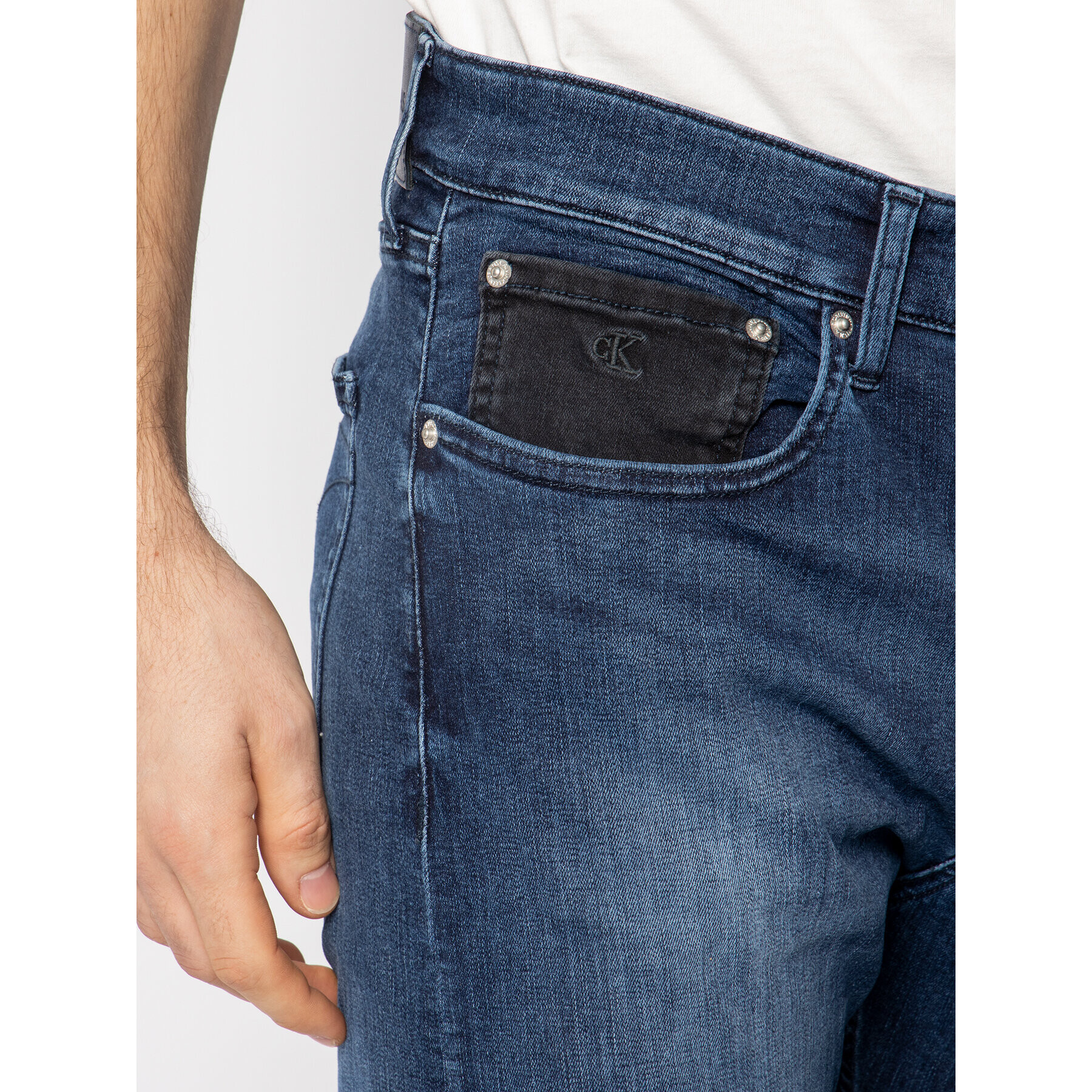 Calvin Klein Jeans Дънки тип Slim Fit J30J314615 Тъмносин Slim Taper - Pepit.bg