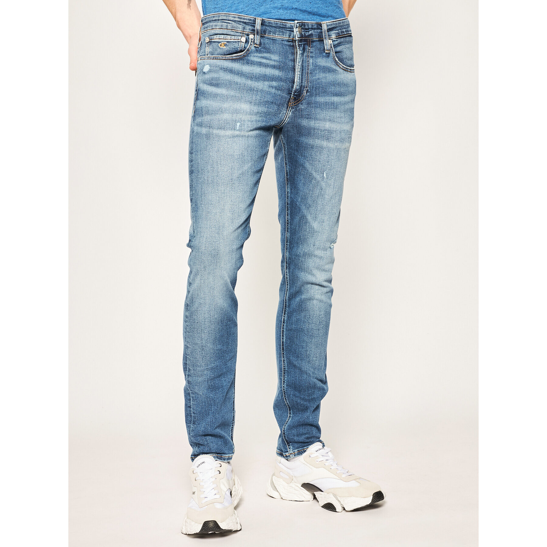 Calvin Klein Jeans Дънки тип Slim Fit J30J315301 Син Slim Fit - Pepit.bg