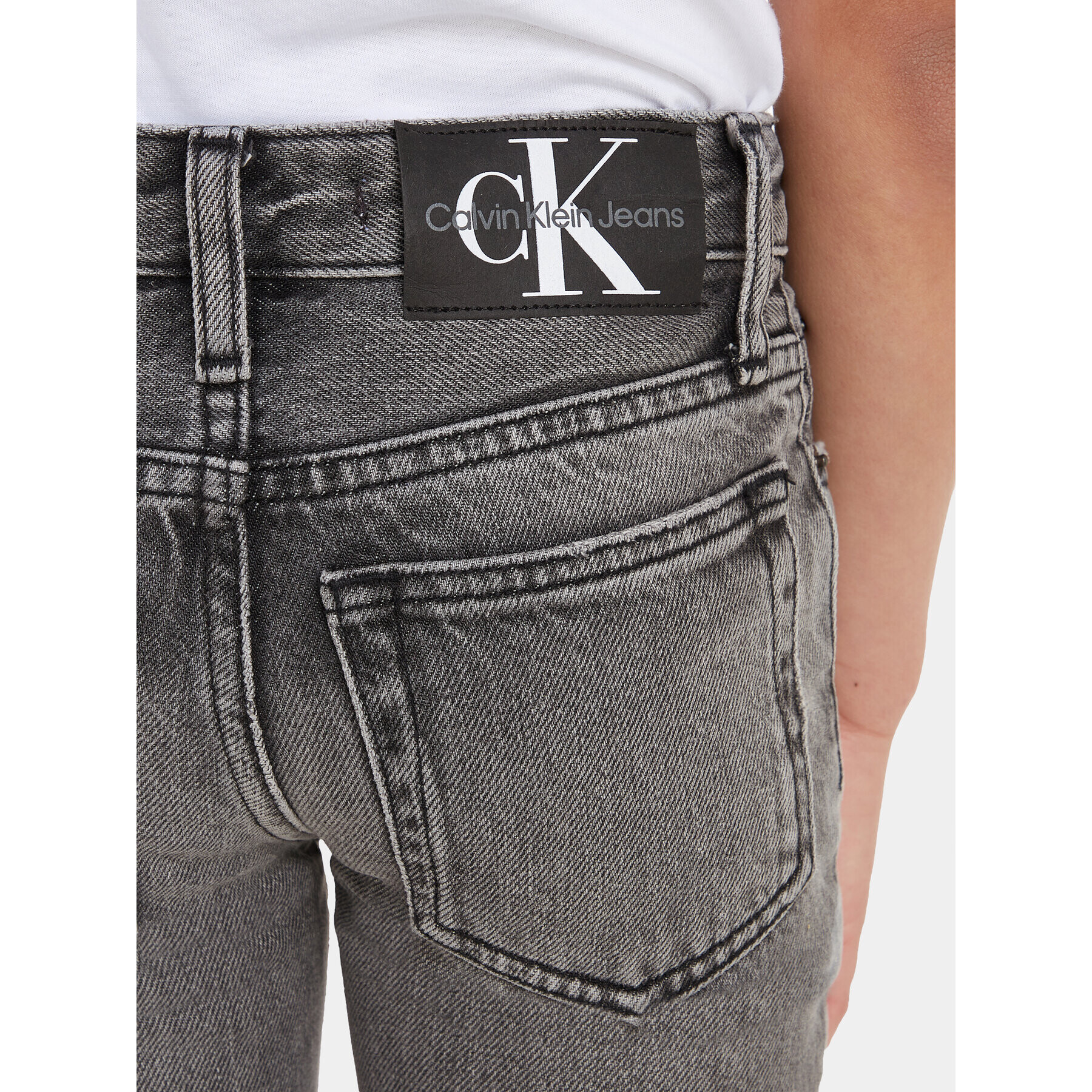 Calvin Klein Jeans Дънки Visual IB0IB01777 Сив Slim Fit - Pepit.bg