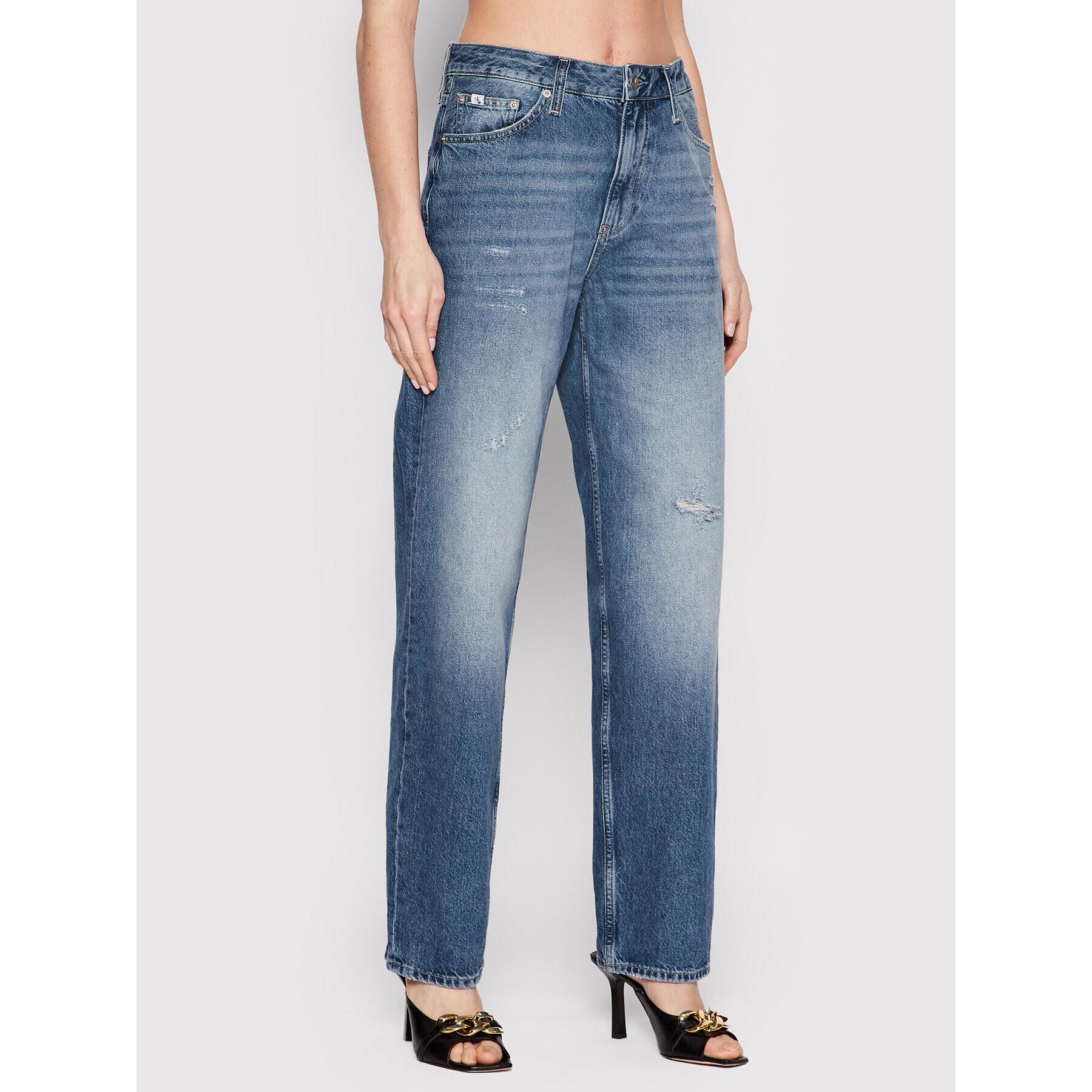 Calvin Klein Jeans Дънки Woven J20J218939 Син Relaxed Fit - Pepit.bg