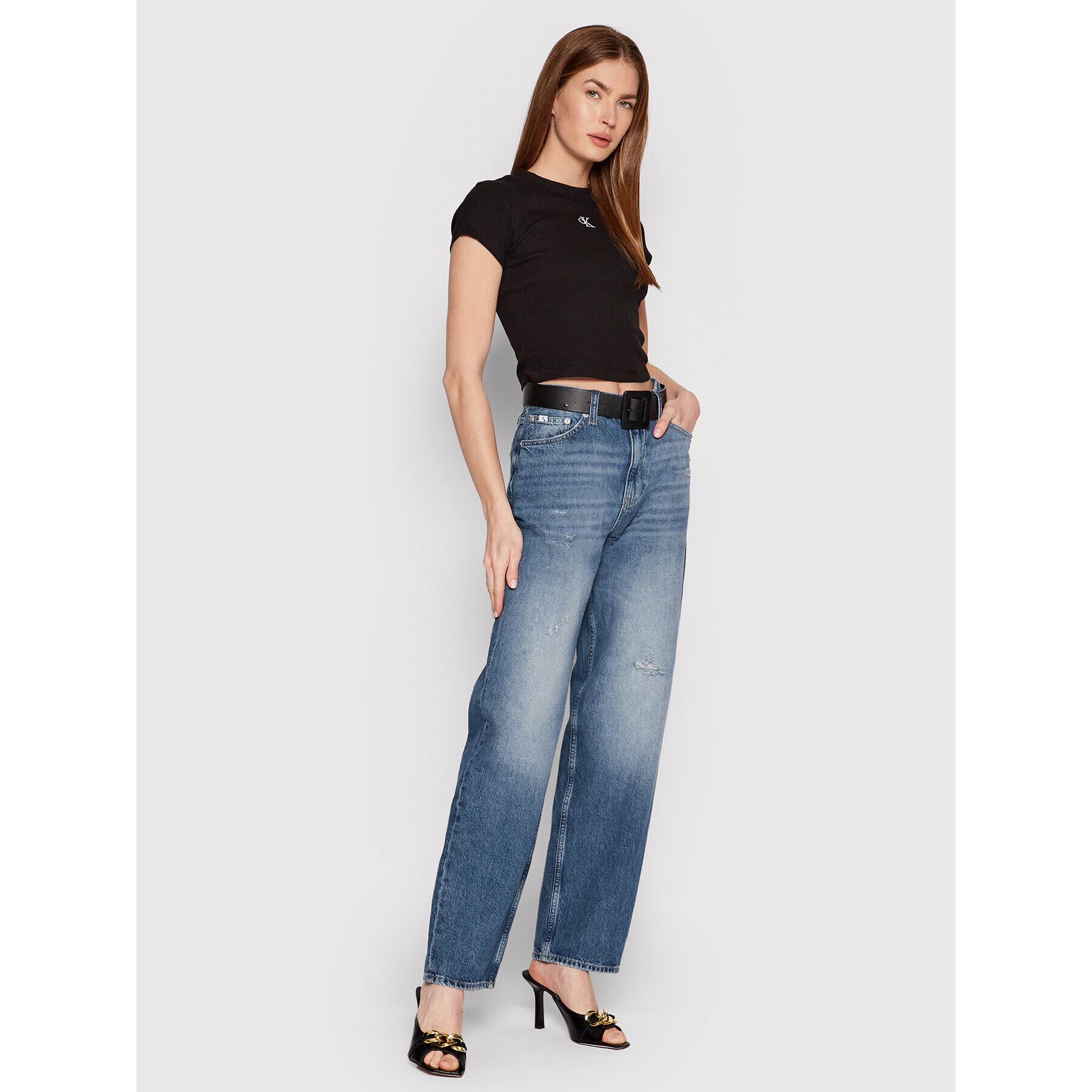 Calvin Klein Jeans Дънки Woven J20J218939 Син Relaxed Fit - Pepit.bg