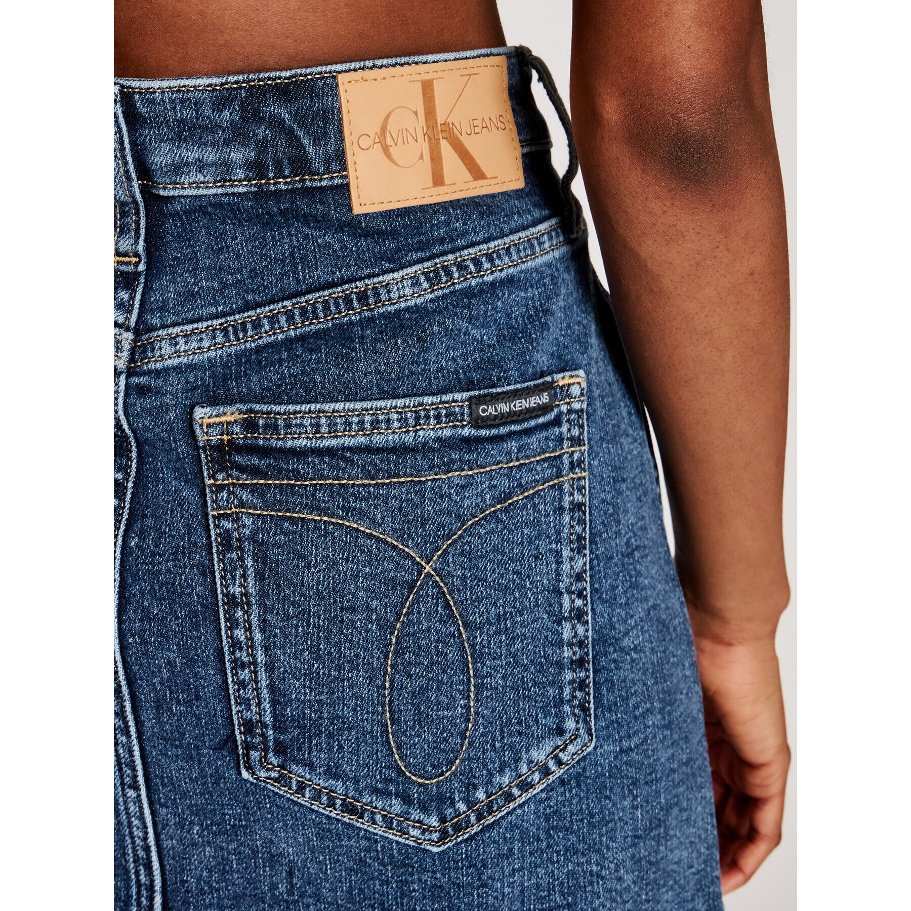 Calvin Klein Jeans Дънкова пола J20J215925 Тъмносин Regular Fit - Pepit.bg