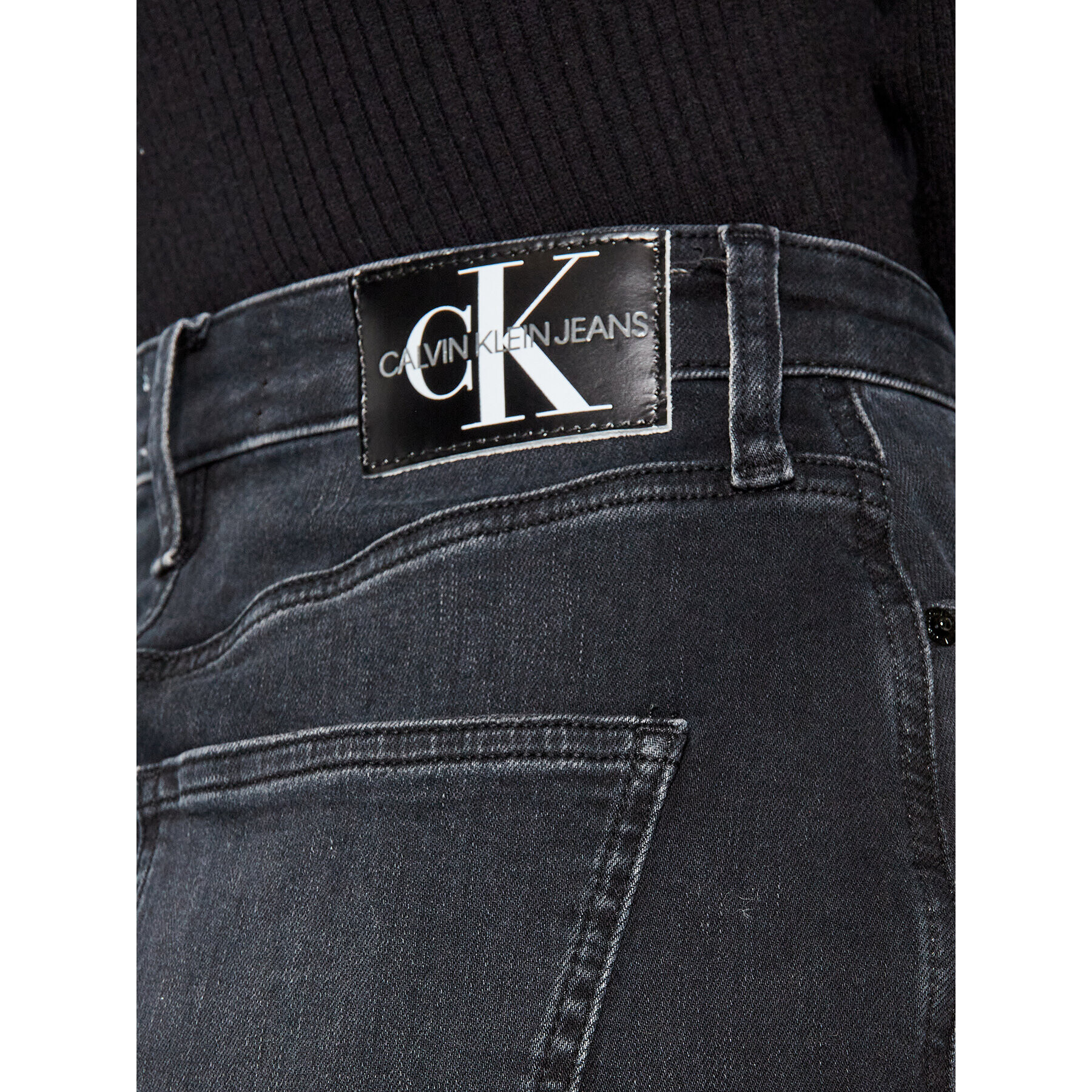 Calvin Klein Jeans Дънкова пола J20J217107 Черен Slim Fit - Pepit.bg