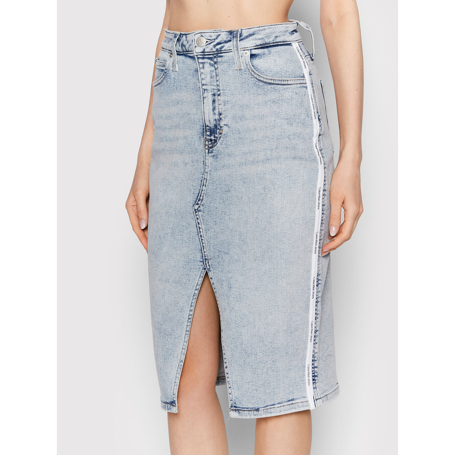 Calvin Klein Jeans Дънкова пола J20J218473 Син Regular Fit - Pepit.bg