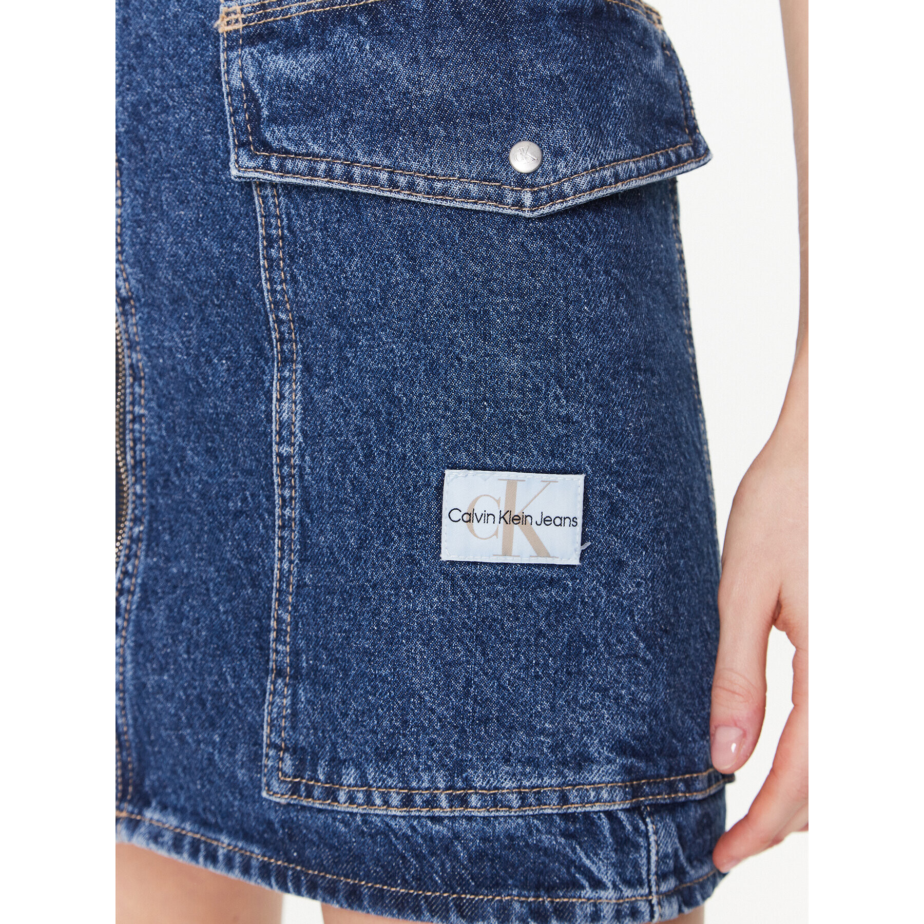 Calvin Klein Jeans Дънкова пола J20J220669 Син Regular Fit - Pepit.bg